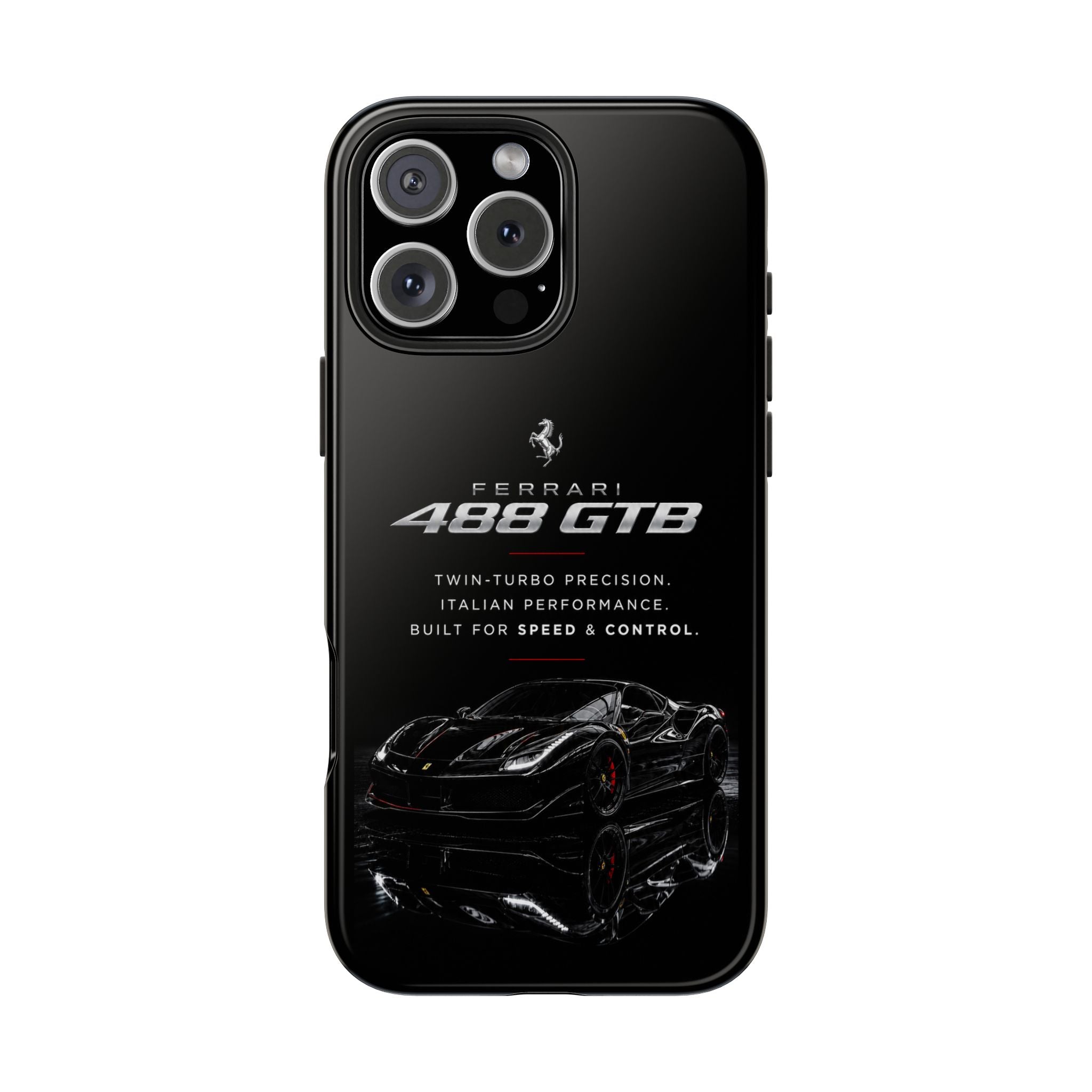 Ferrari 488 GTB Black Sports Car Tough Phone Case