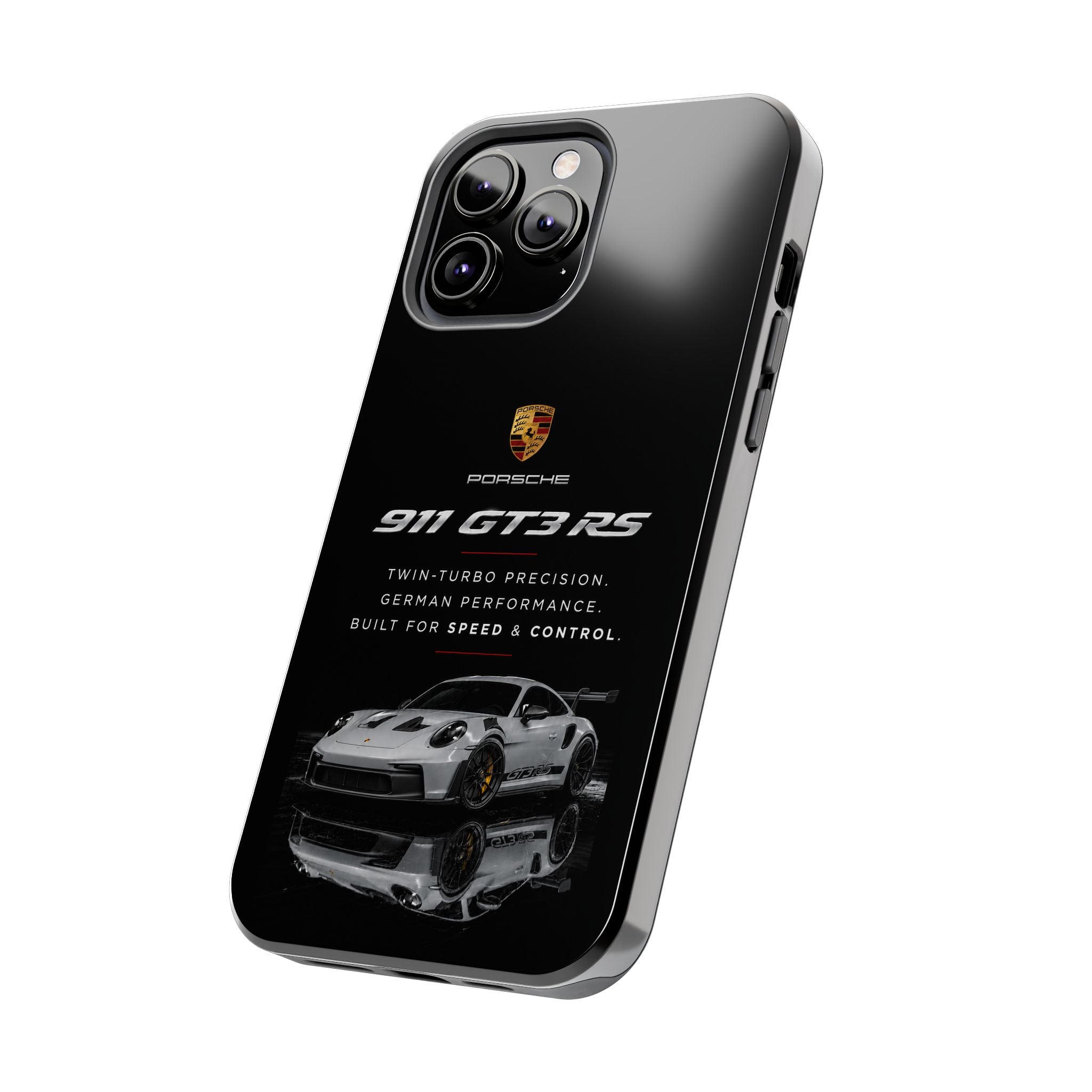 Porsche 911 GT3 RS Tough Phone Case — Black Racing Car Protective Cover
