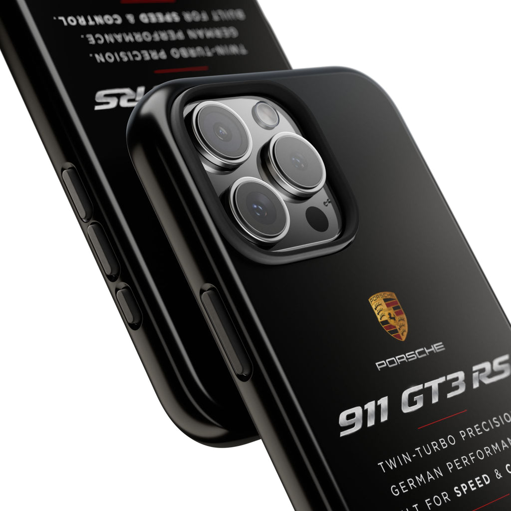 Porsche 911 GT3 RS Tough Phone Case — Black Racing Car Protective Cover