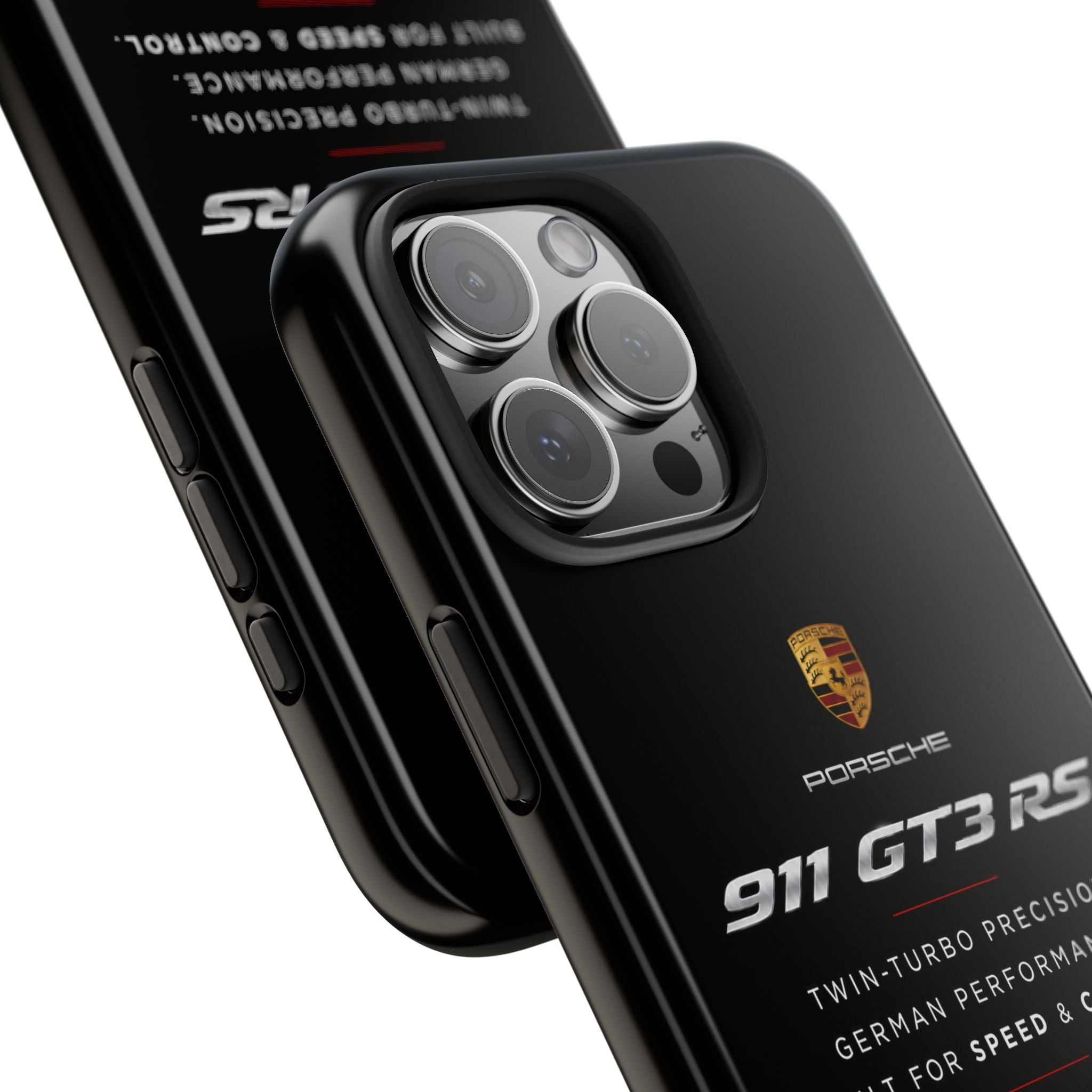 Porsche 911 GT3 RS Tough Phone Case — Black Racing Car Protective Cover
