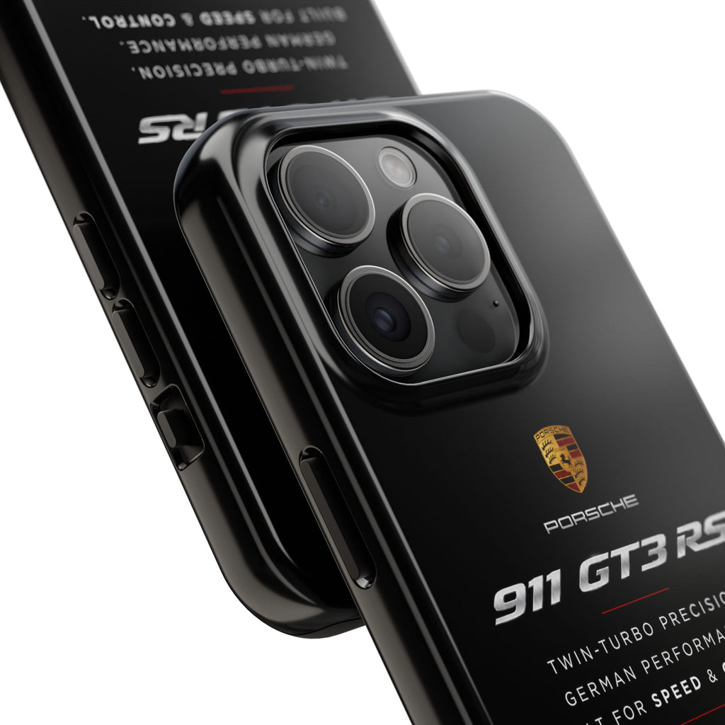 Porsche 911 GT3 RS Tough Phone Case — Black Racing Car Protective Cover