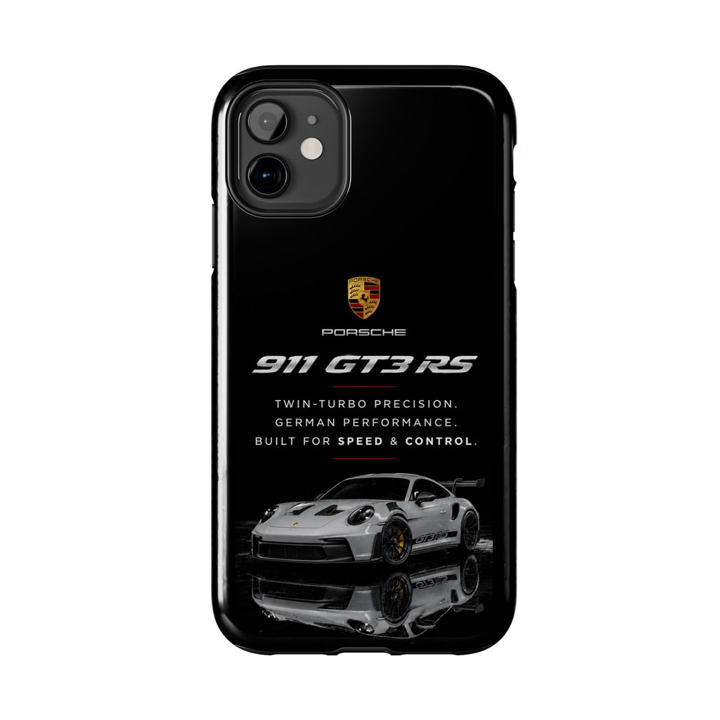 Porsche 911 GT3 RS Tough Phone Case — Black Racing Car Protective Cover