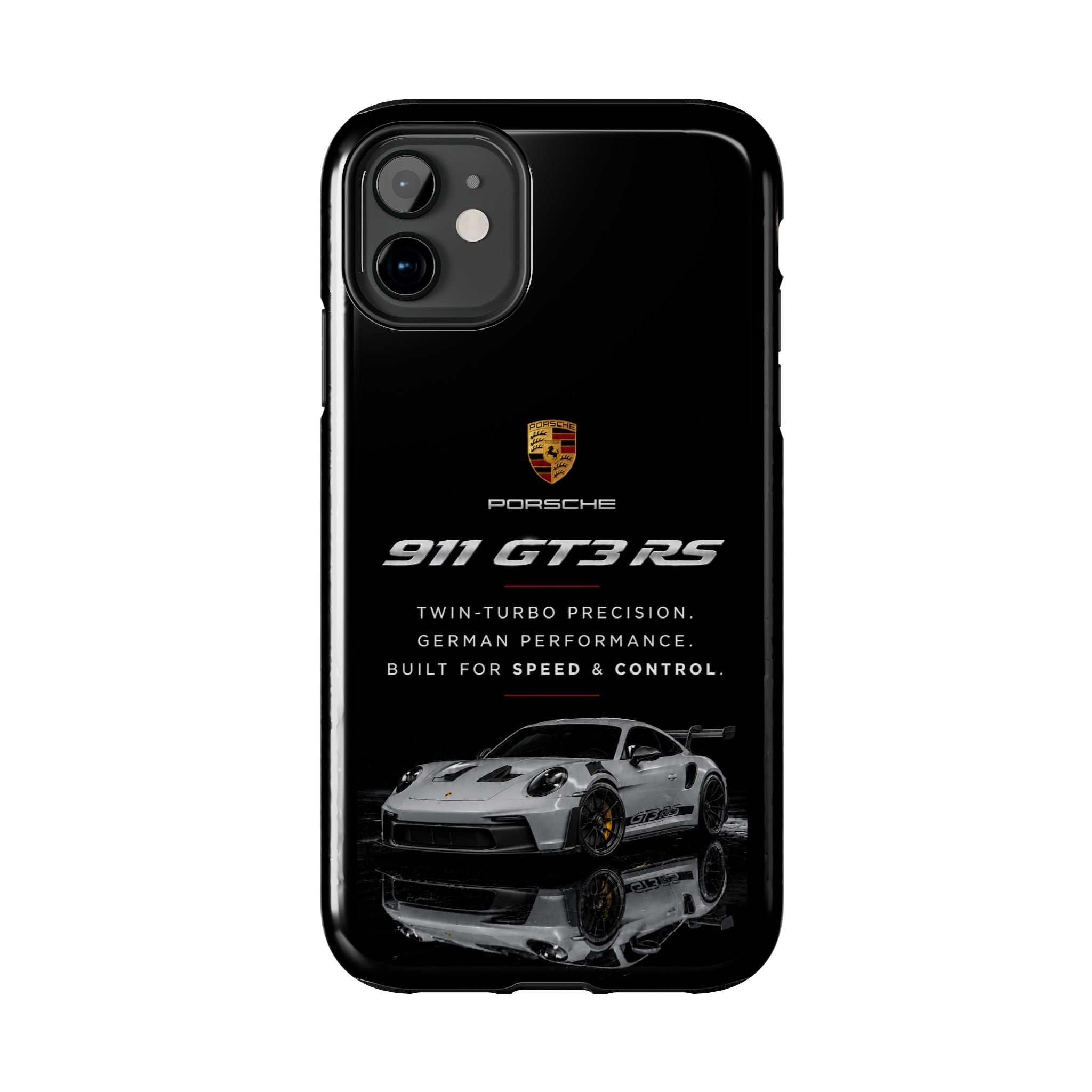Porsche 911 GT3 RS Tough Phone Case — Black Racing Car Protective Cover