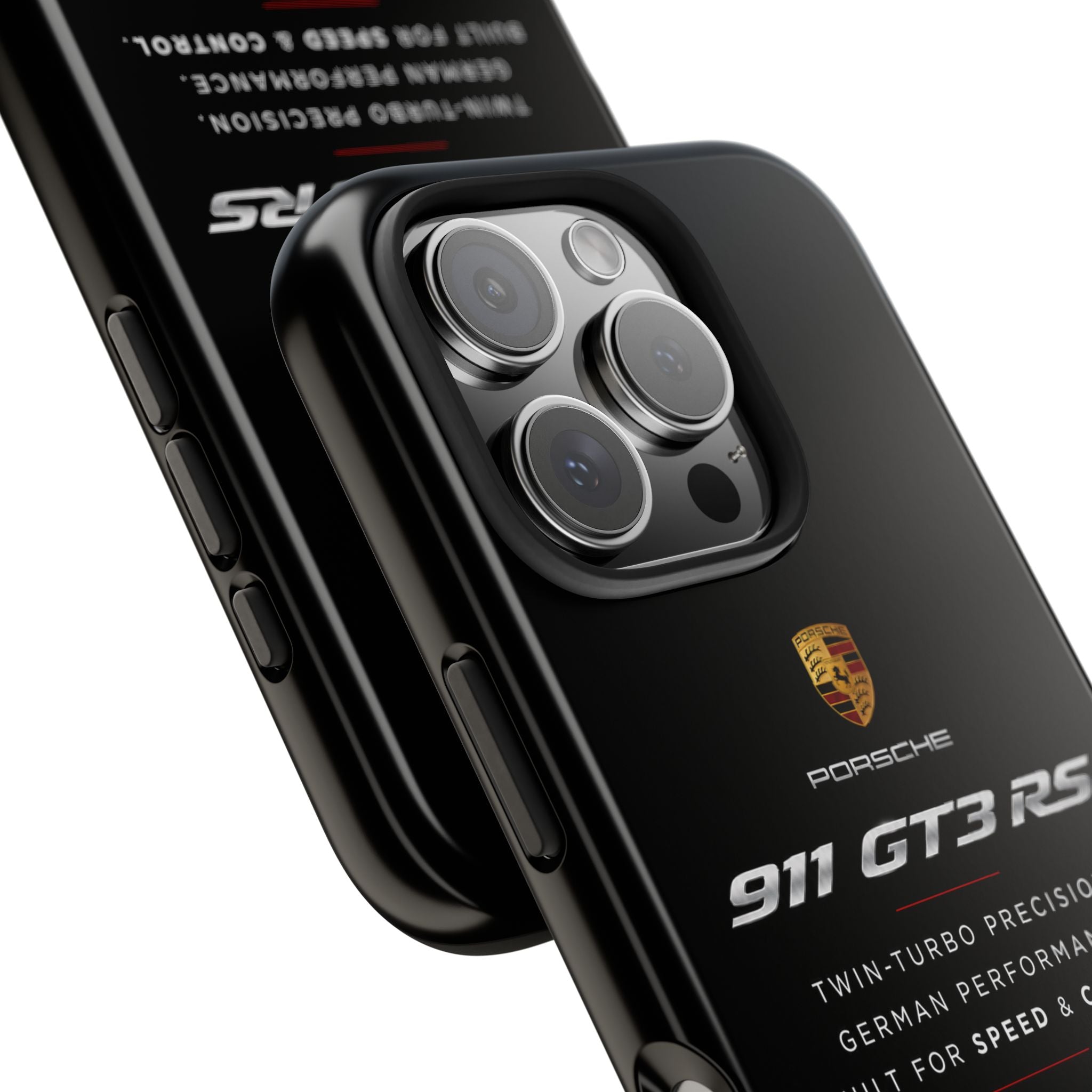 Porsche 911 GT3 RS Tough Phone Case — Black Racing Car Protective Cover