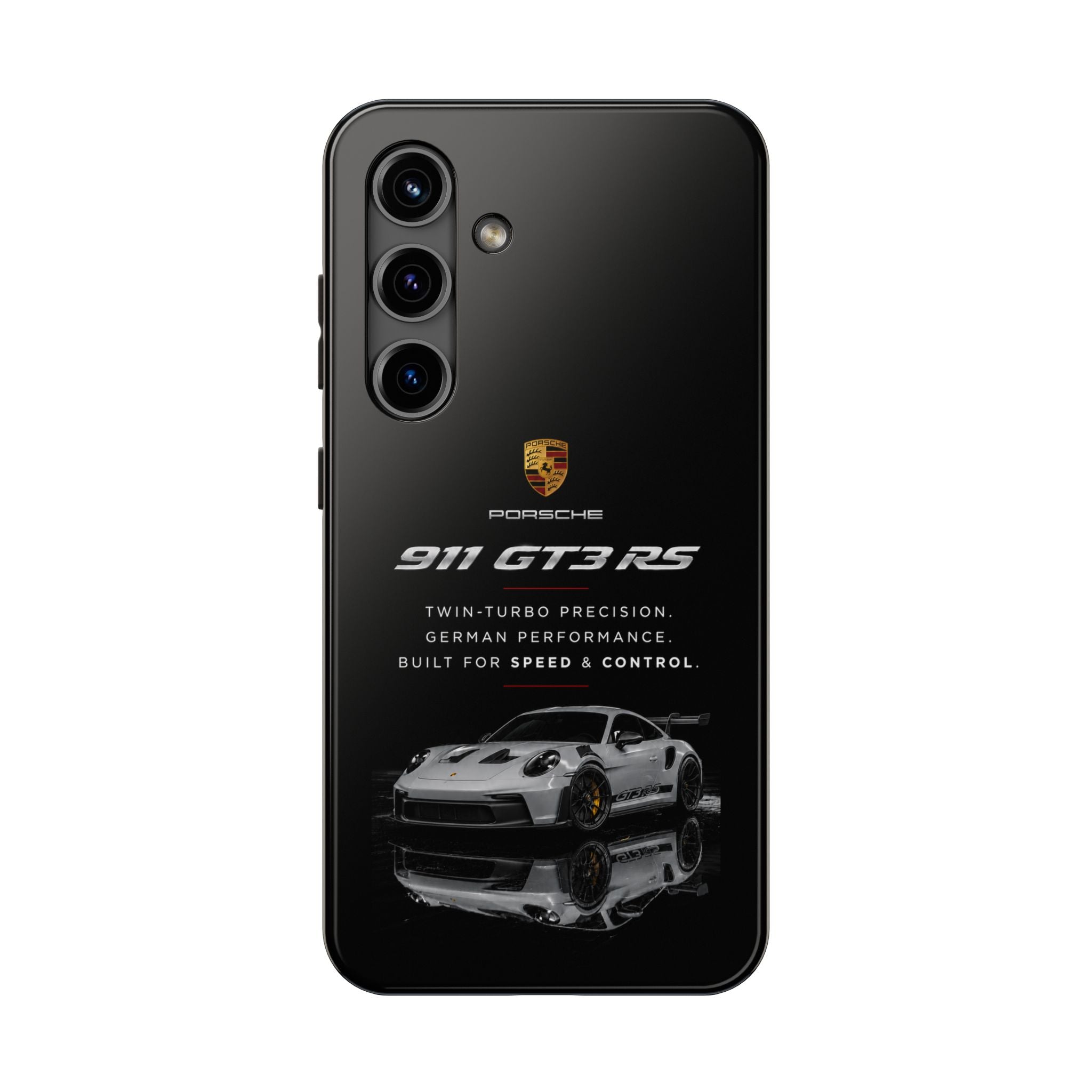 Porsche 911 GT3 RS Tough Phone Case — Black Racing Car Protective Cover