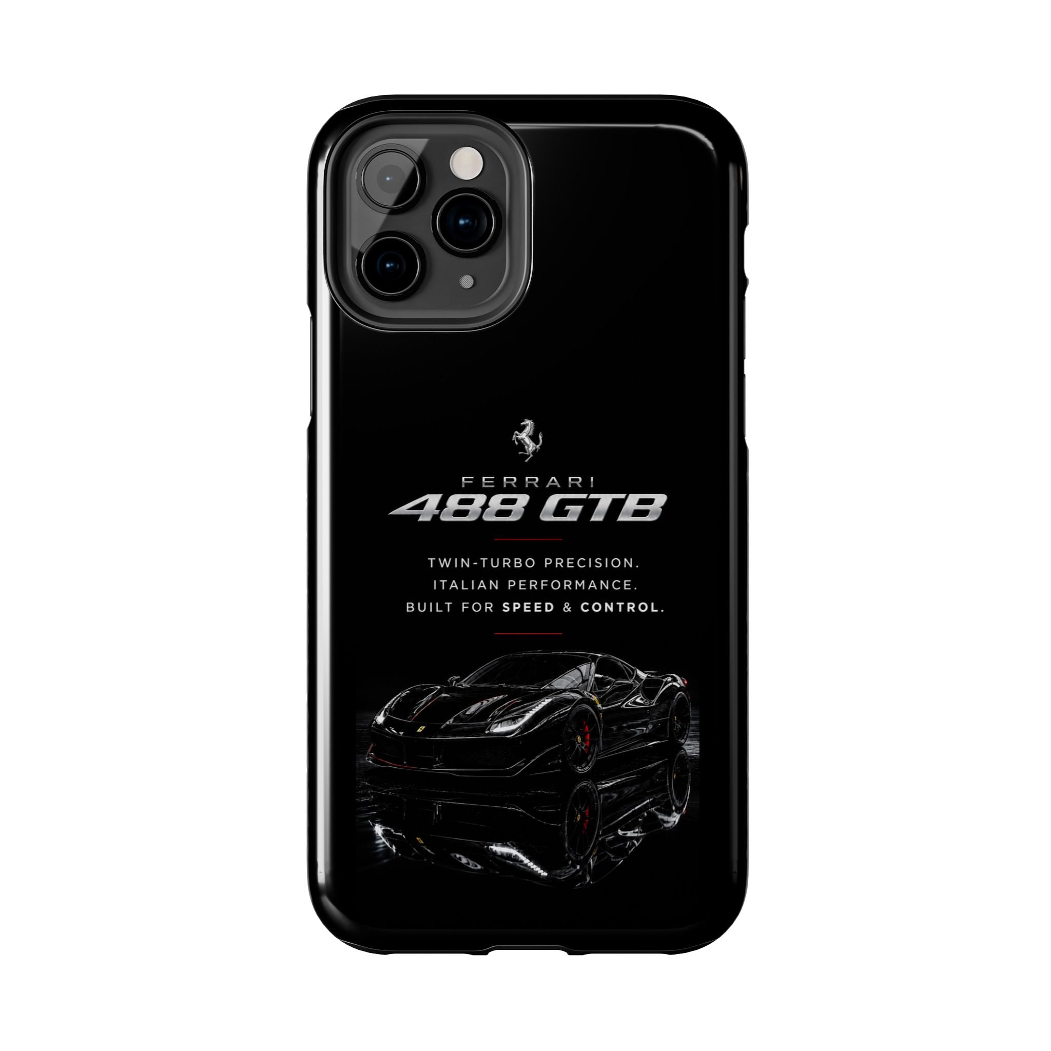 Ferrari 488 GTB Black Sports Car Tough Phone Case