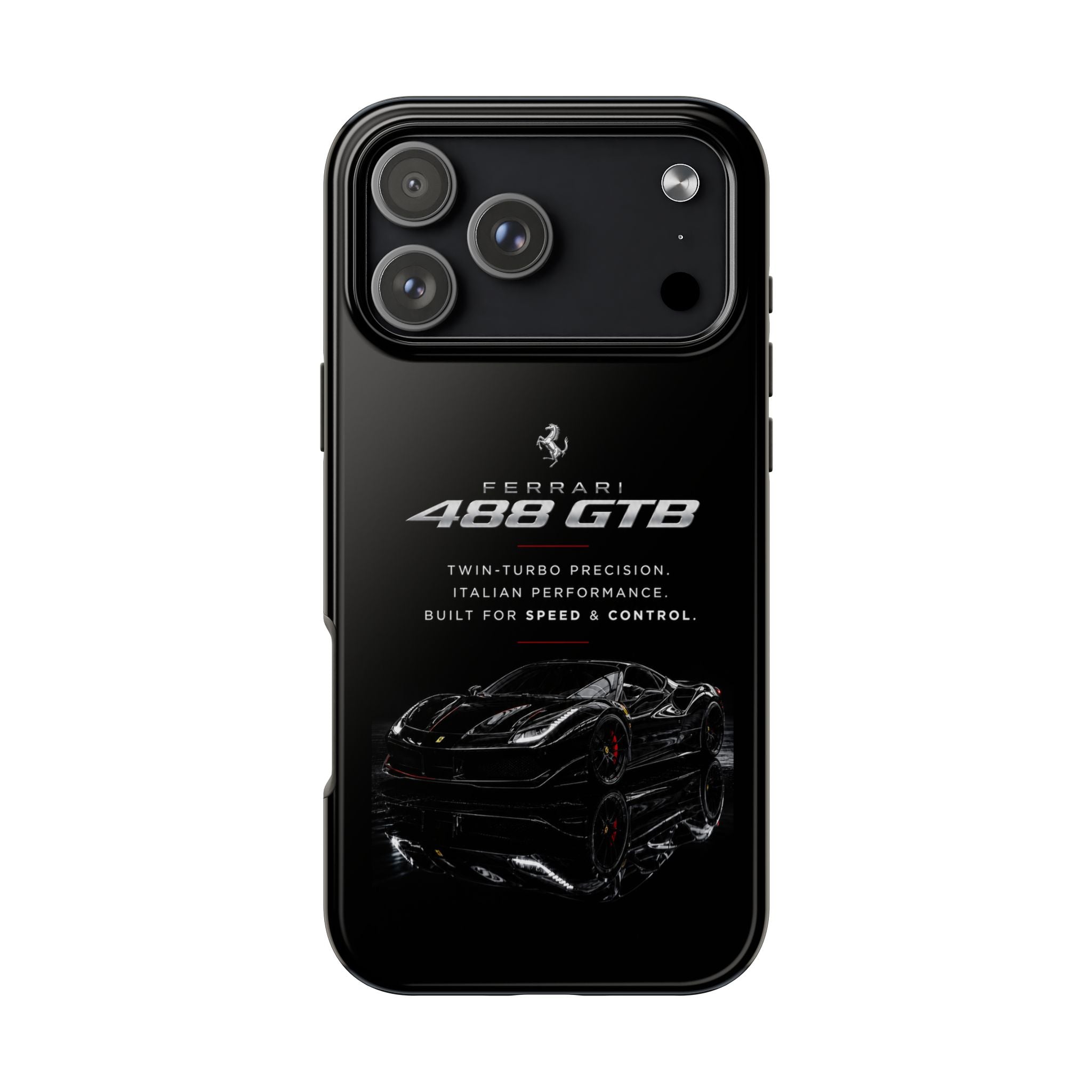 Ferrari 488 GTB Black Sports Car Tough Phone Case