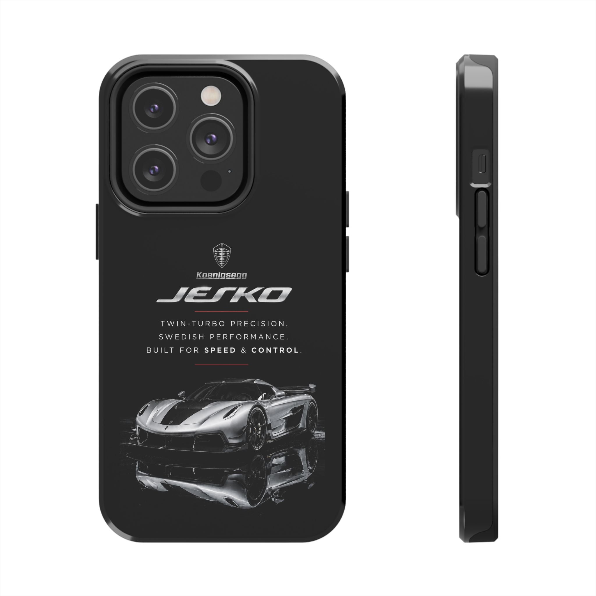 Koenigsegg Jesko Reflective Supercar Tough Phone Case — Luxury Sports Car iPhone Cover