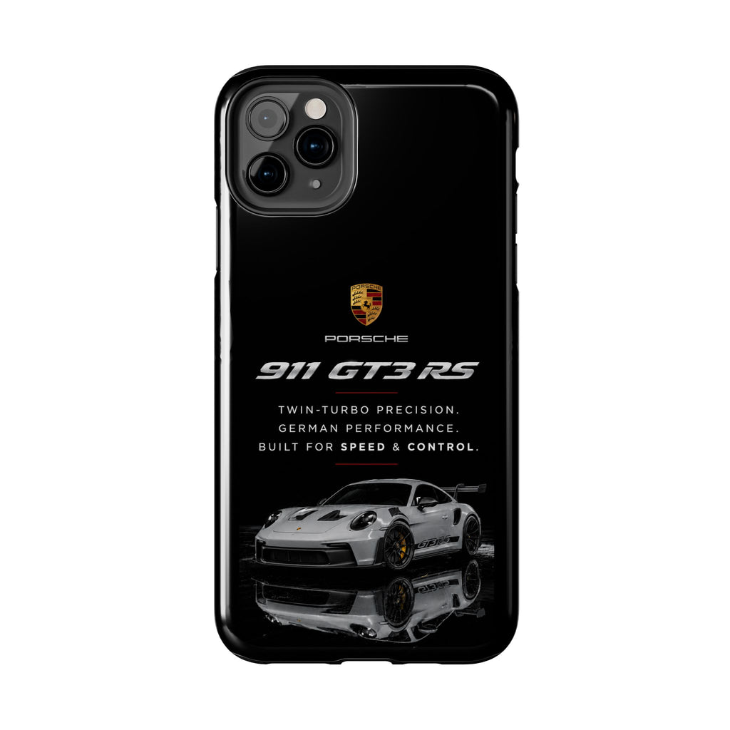 Porsche 911 GT3 RS Tough Phone Case — Black Racing Car Protective Cover