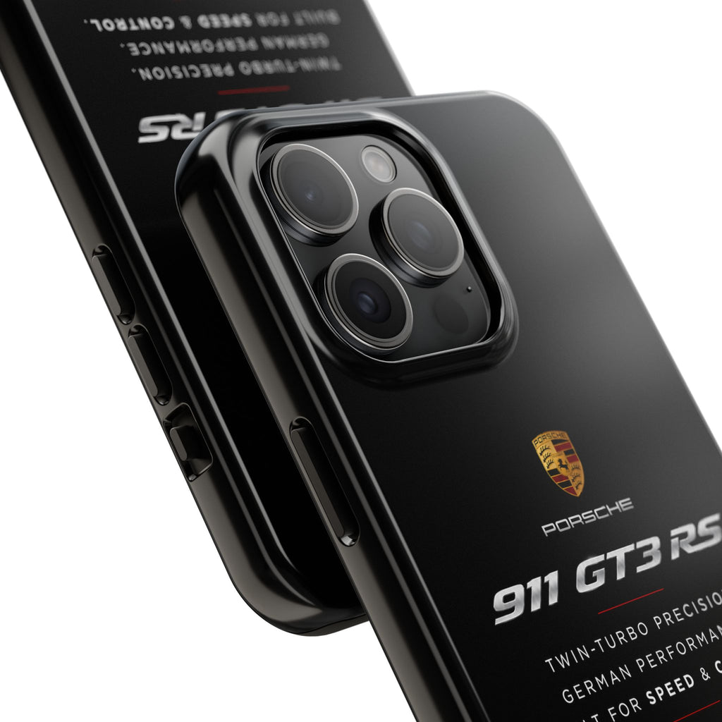 Porsche 911 GT3 RS Tough Phone Case — Black Racing Car Protective Cover
