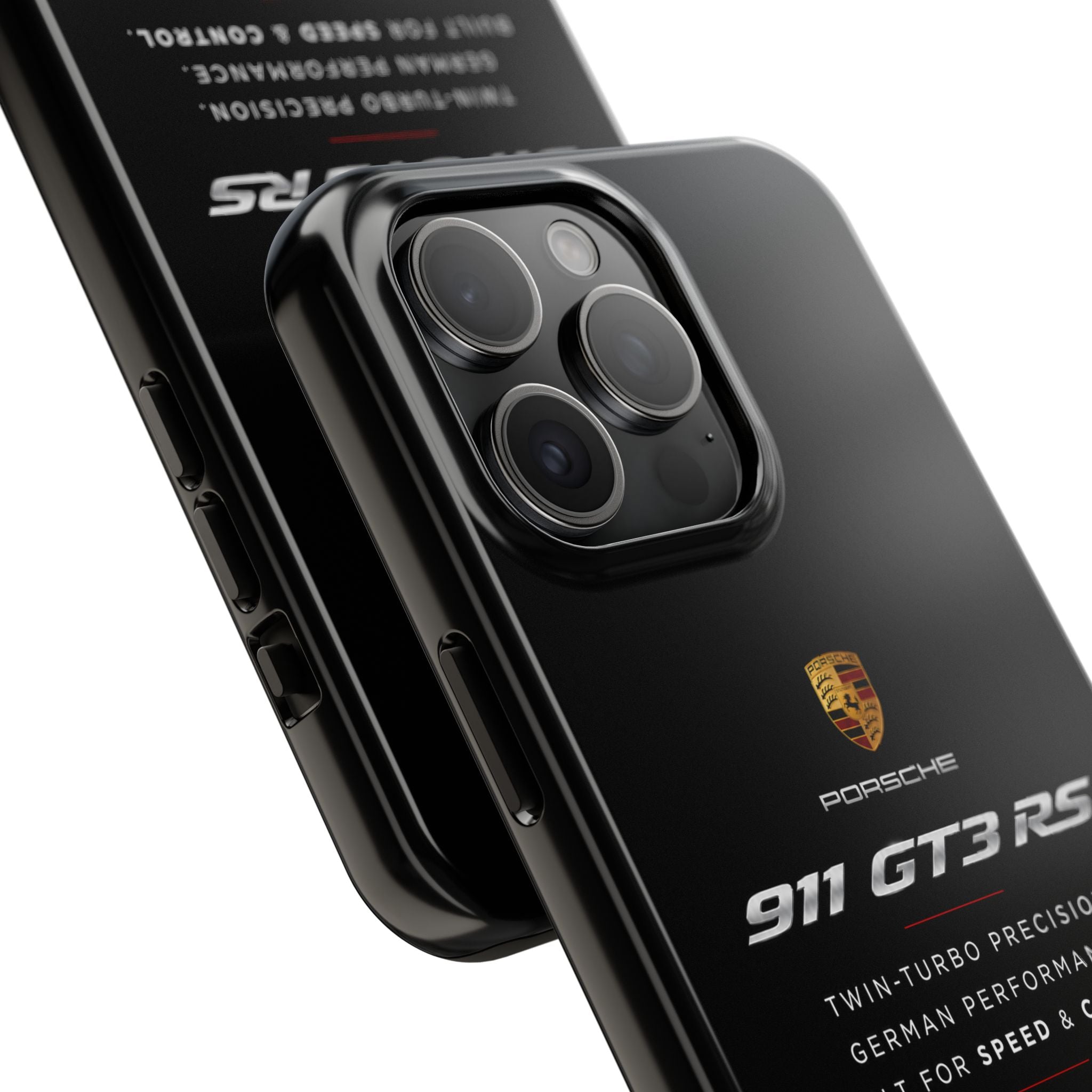 Porsche 911 GT3 RS Tough Phone Case — Black Racing Car Protective Cover