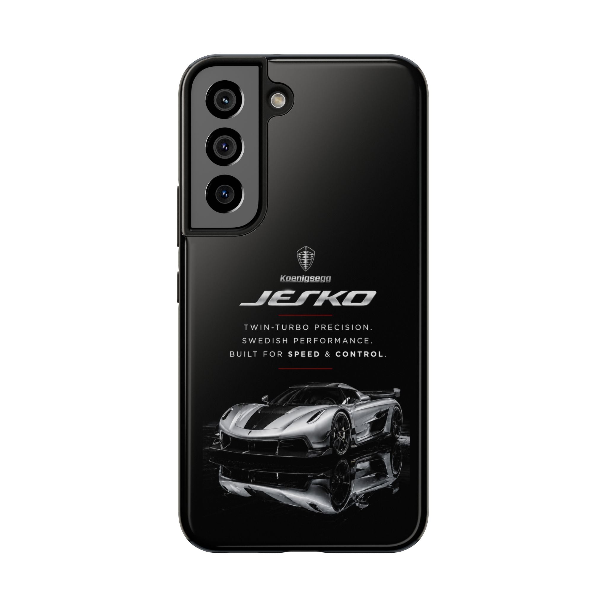 Koenigsegg Jesko Reflective Supercar Tough Phone Case — Luxury Sports Car iPhone Cover