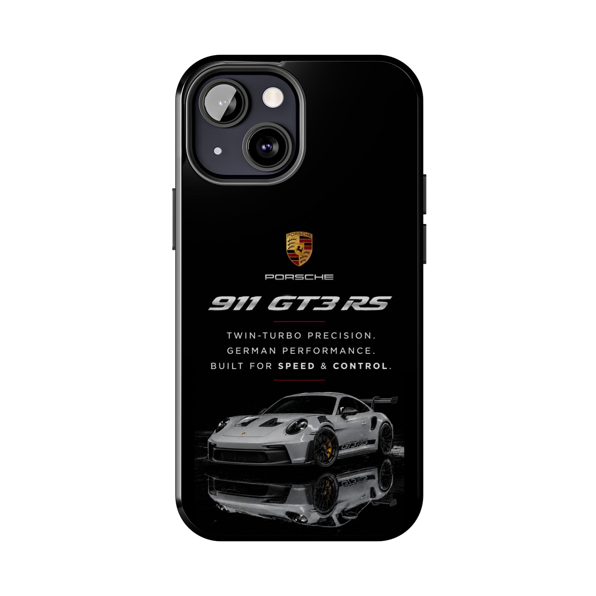 Porsche 911 GT3 RS Tough Phone Case — Black Racing Car Protective Cover