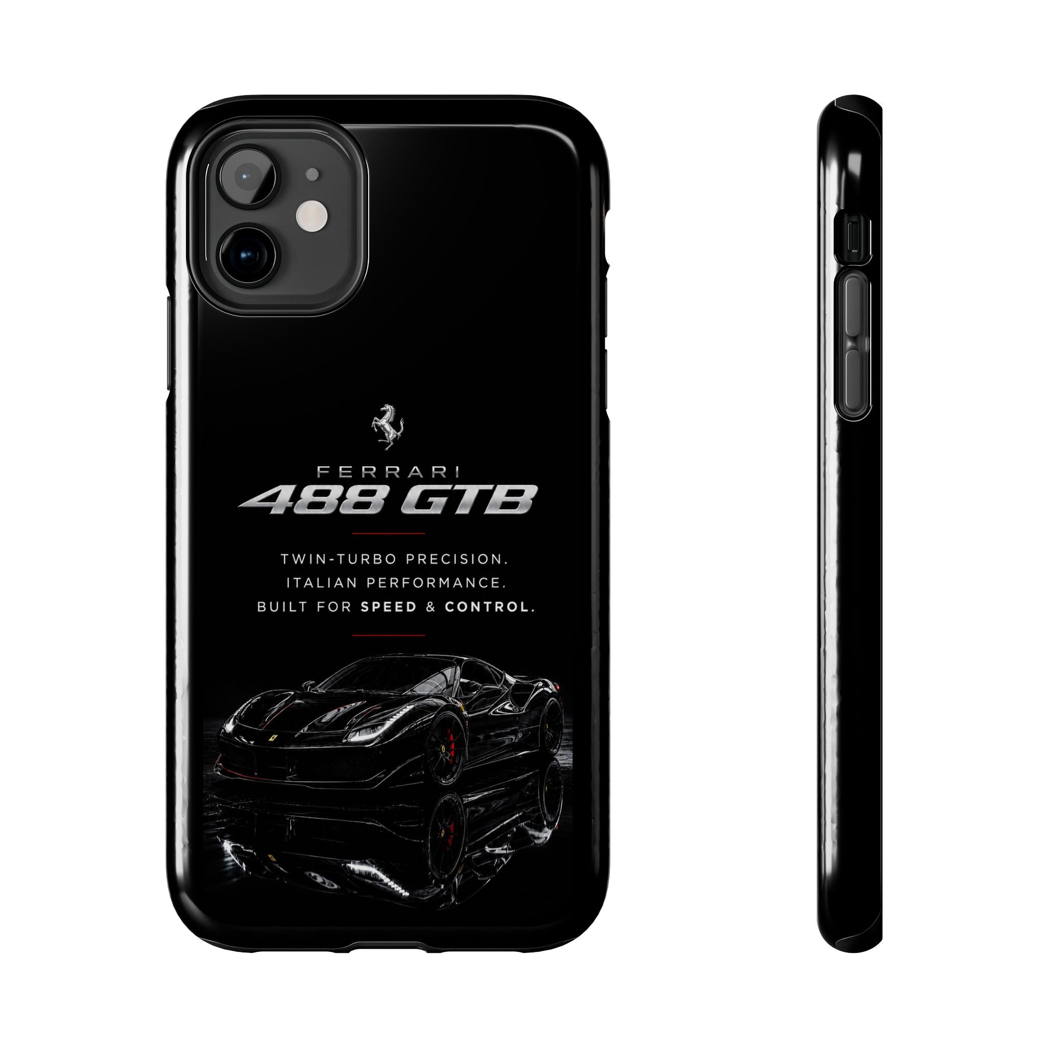 Ferrari 488 GTB Black Sports Car Tough Phone Case