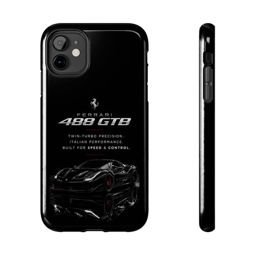 Ferrari 488 GTB Black Sports Car Tough Phone Case