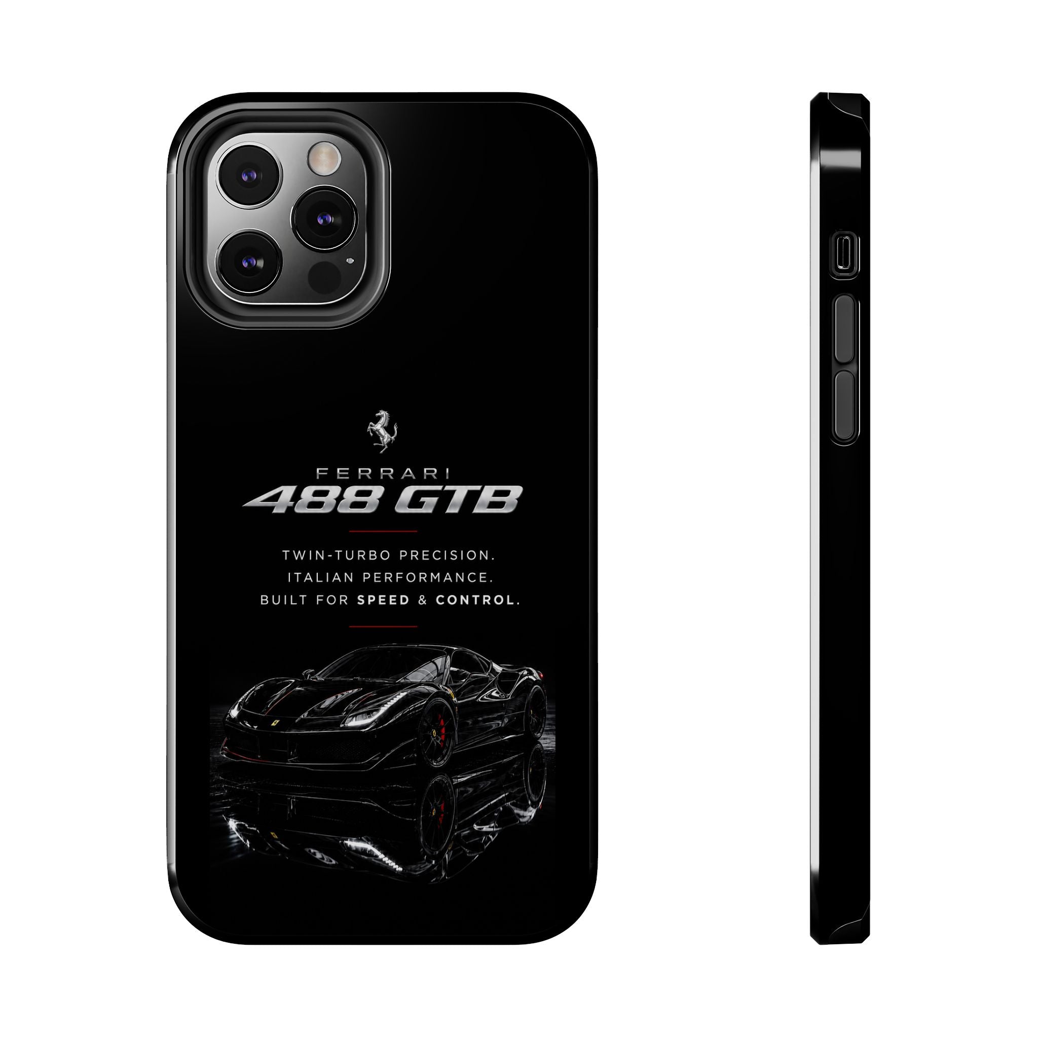 Ferrari 488 GTB Black Sports Car Tough Phone Case
