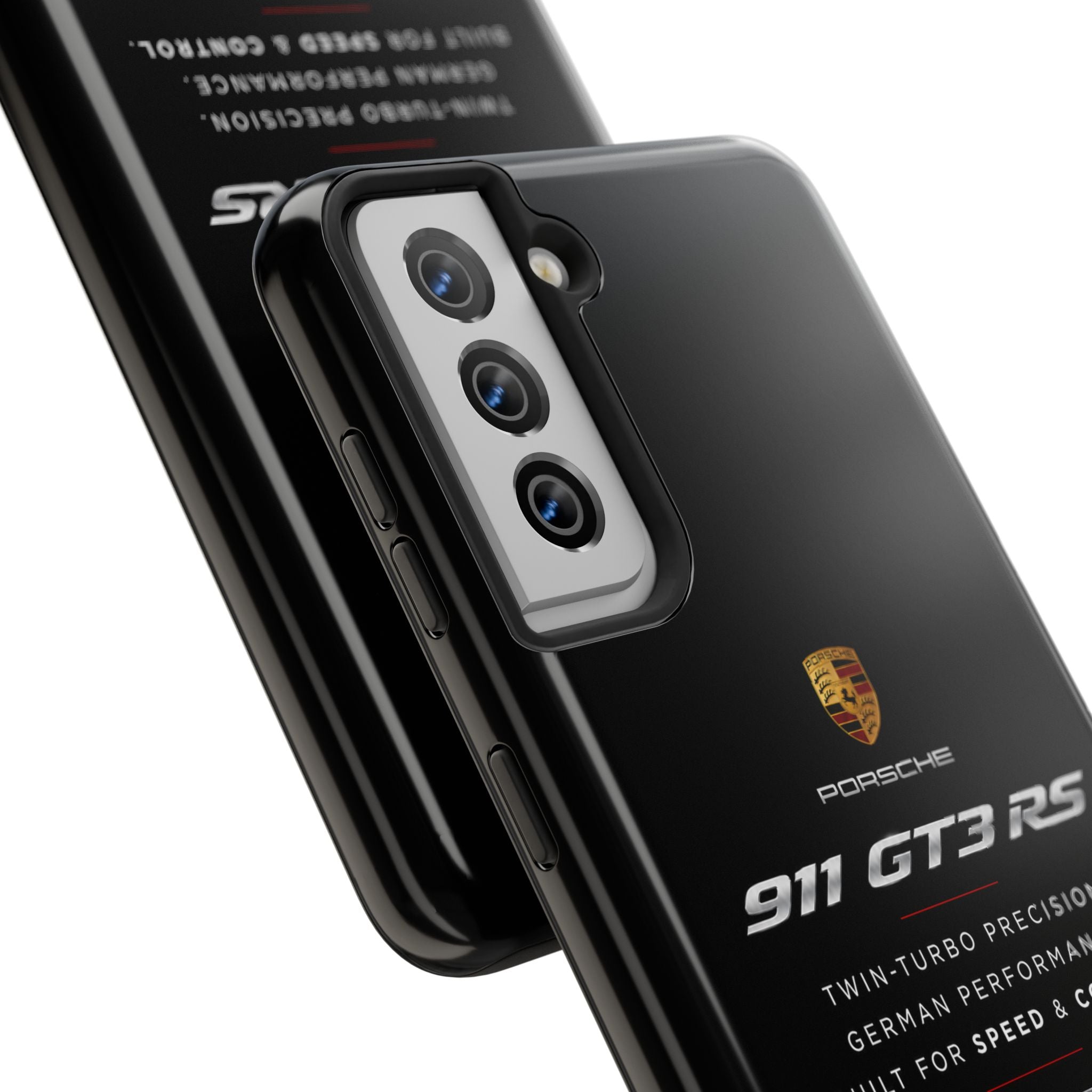 Porsche 911 GT3 RS Tough Phone Case — Black Racing Car Protective Cover