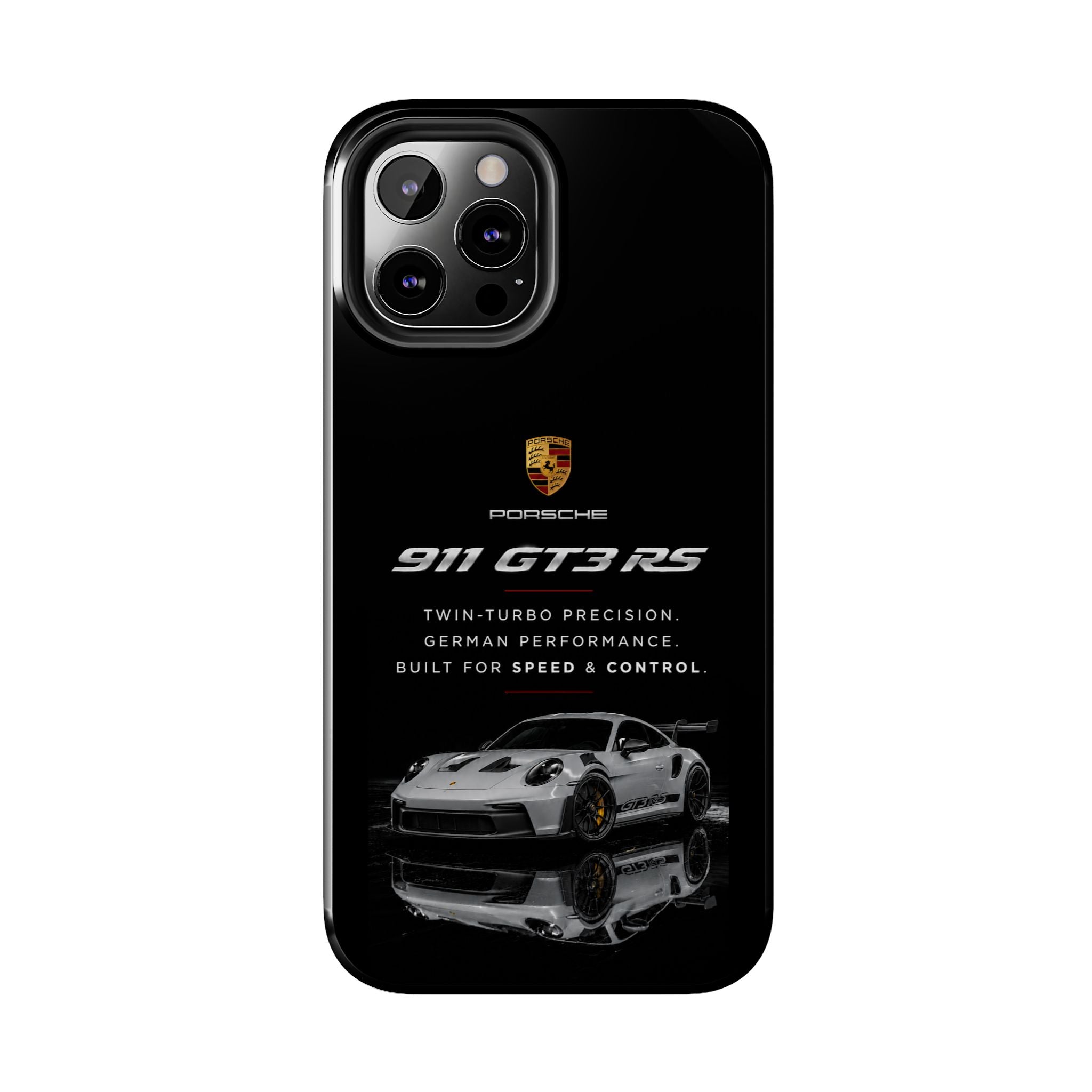 Porsche 911 GT3 RS Tough Phone Case — Black Racing Car Protective Cover
