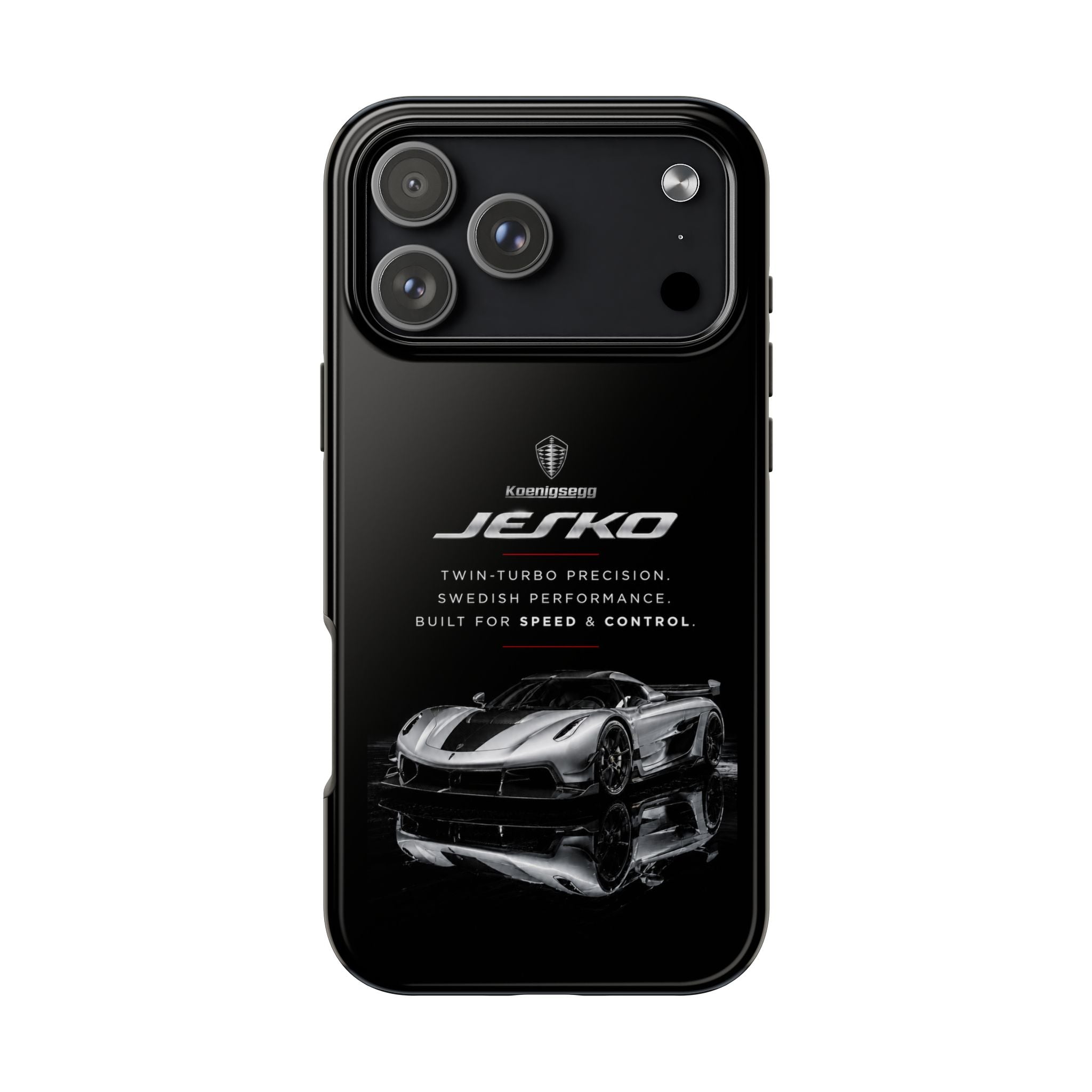 Koenigsegg Jesko Reflective Supercar Tough Phone Case — Luxury Sports Car iPhone Cover