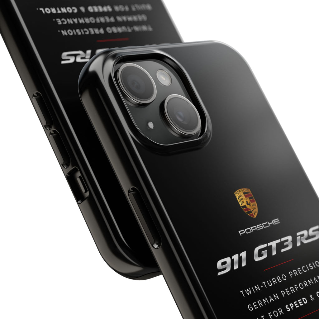 Porsche 911 GT3 RS Tough Phone Case — Black Racing Car Protective Cover