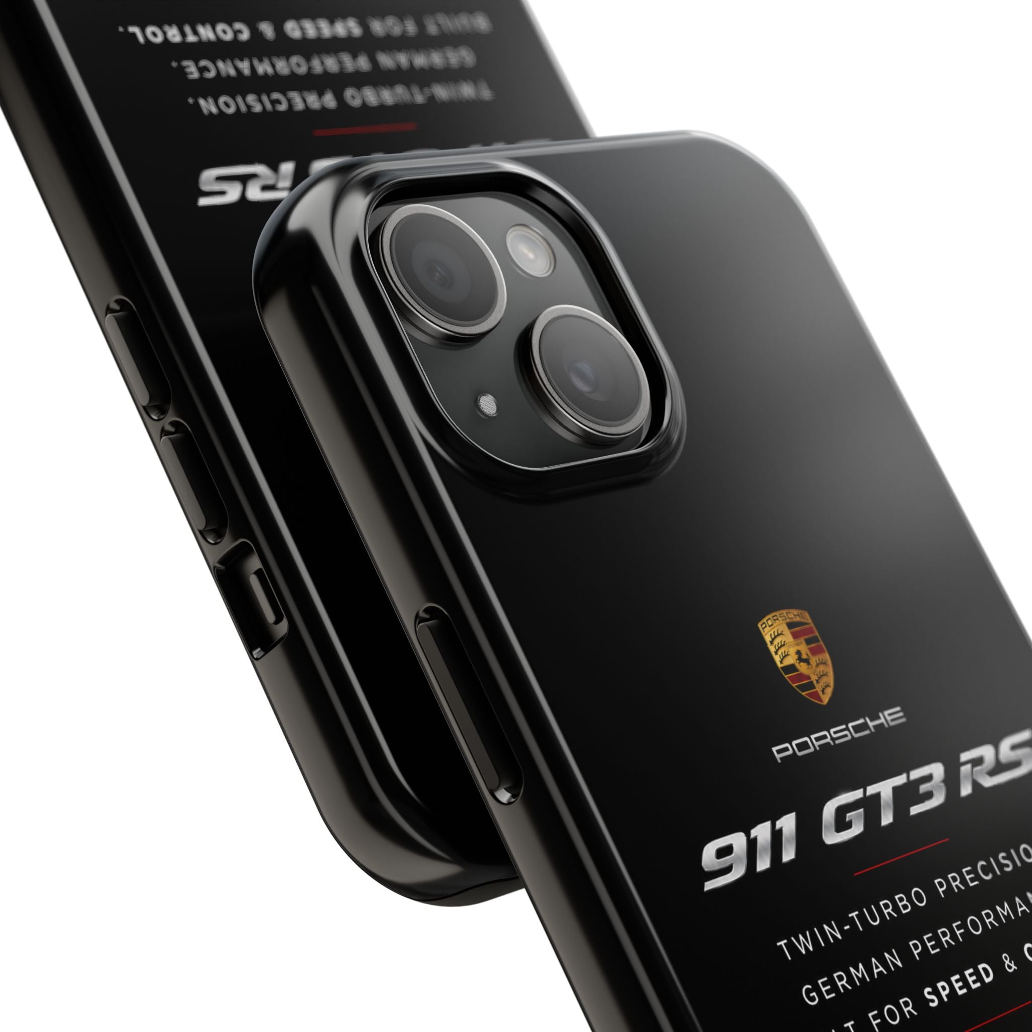 Porsche 911 GT3 RS Tough Phone Case — Black Racing Car Protective Cover