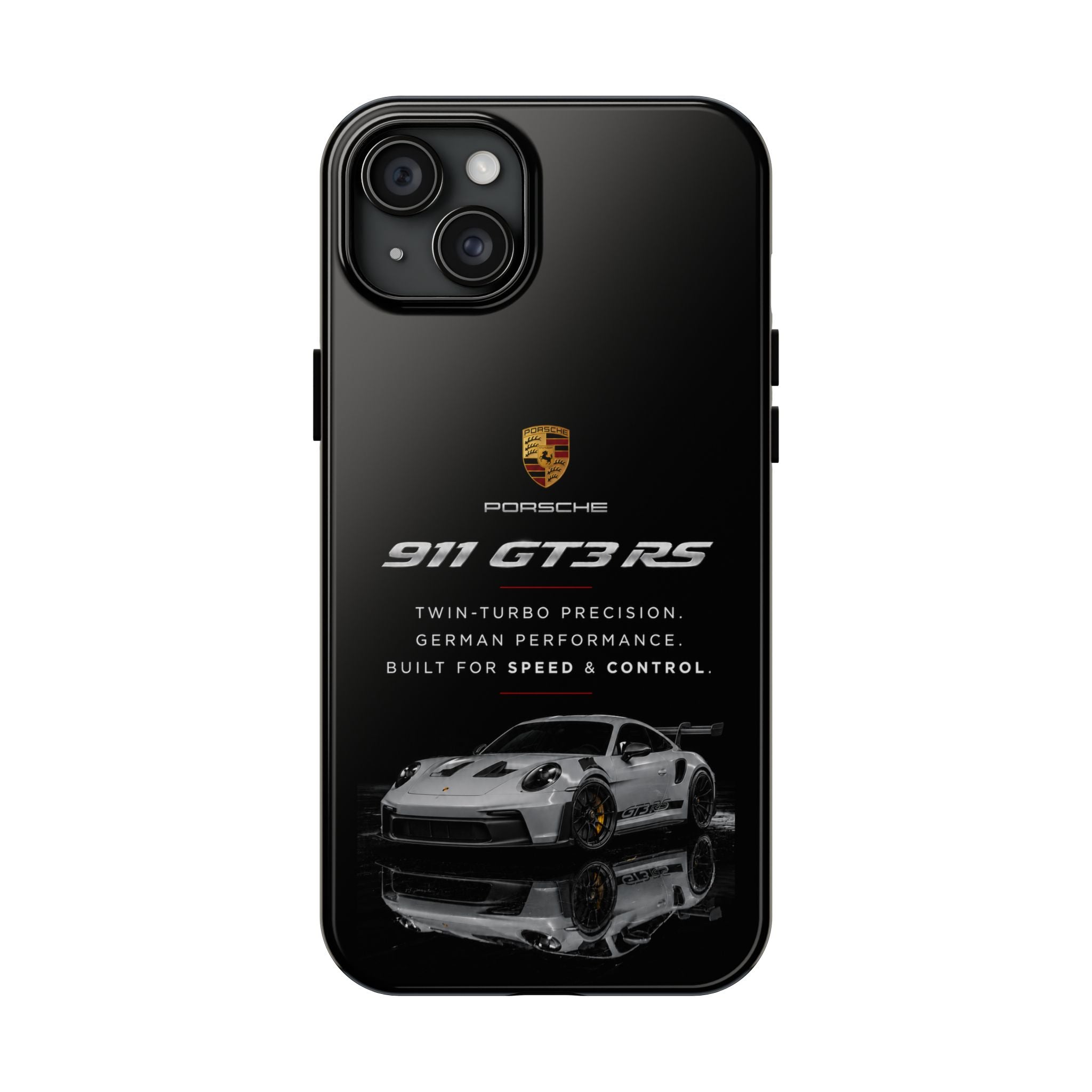 Porsche 911 GT3 RS Tough Phone Case — Black Racing Car Protective Cover