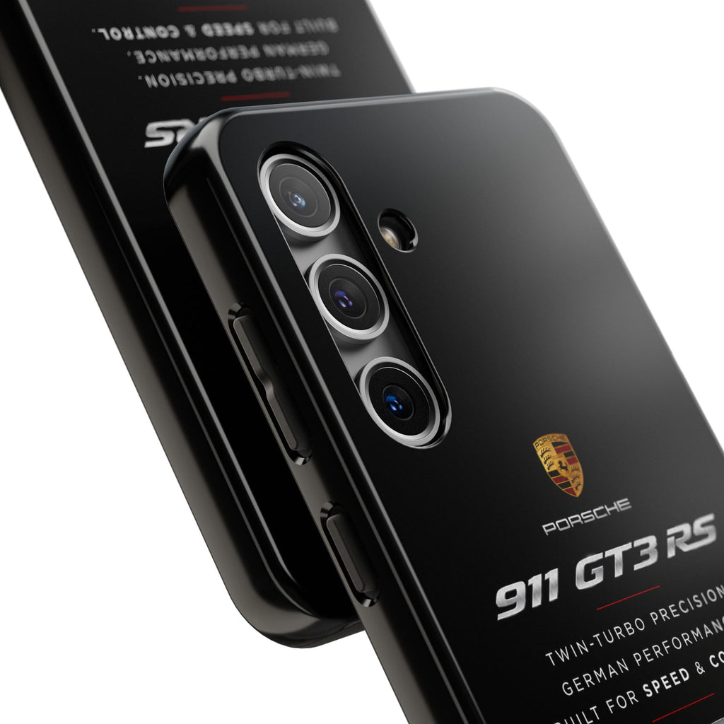 Porsche 911 GT3 RS Tough Phone Case — Black Racing Car Protective Cover