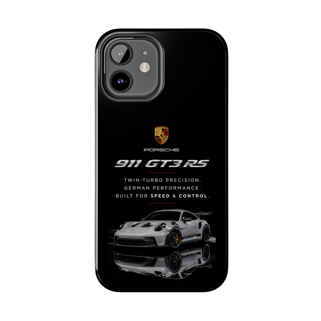 Porsche 911 GT3 RS Tough Phone Case — Black Racing Car Protective Cover