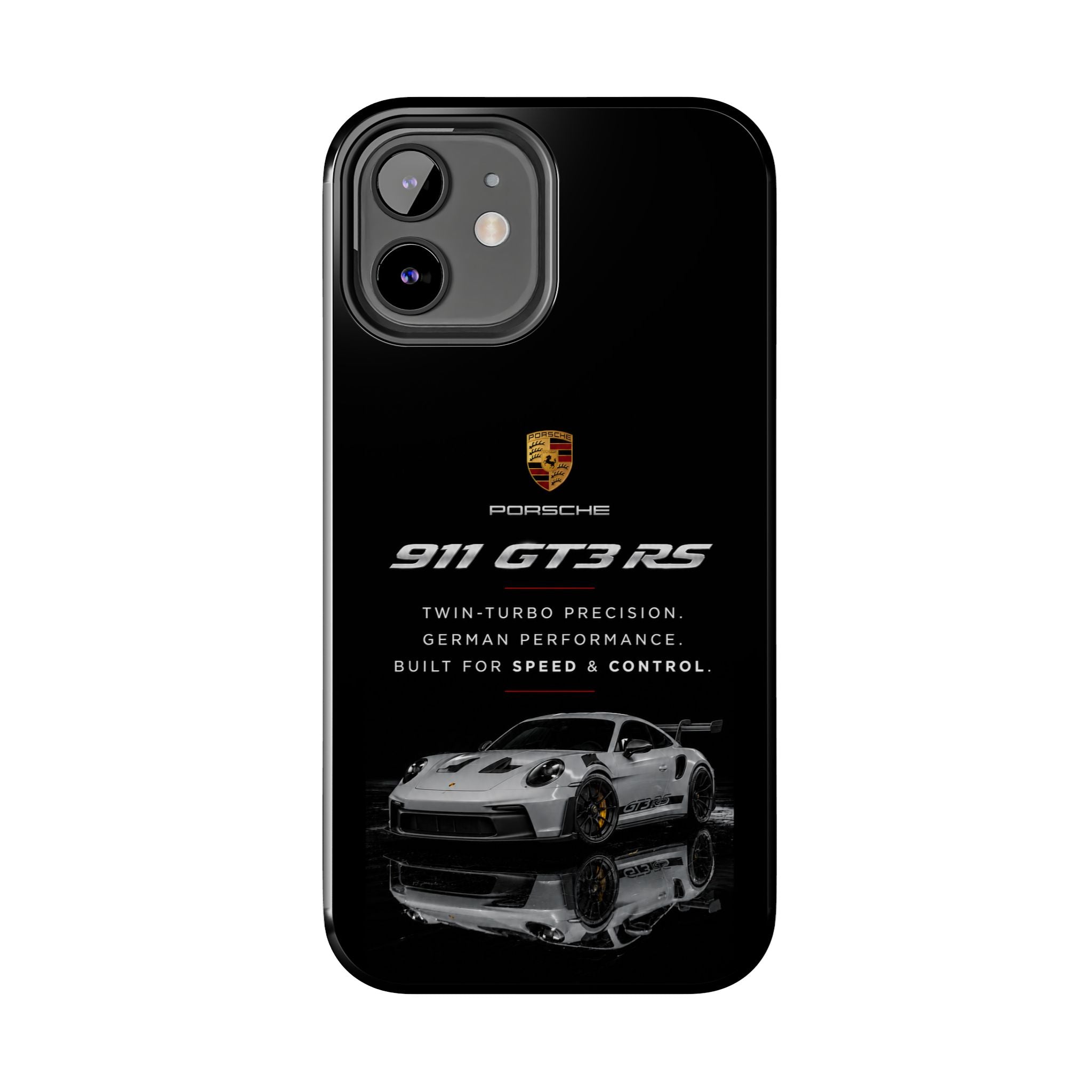 Porsche 911 GT3 RS Tough Phone Case — Black Racing Car Protective Cover