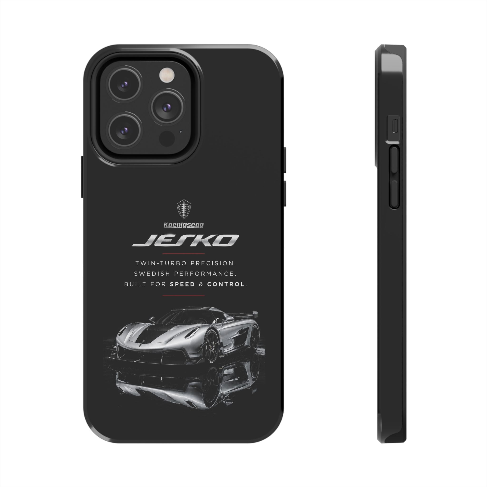 Koenigsegg Jesko Reflective Supercar Tough Phone Case — Luxury Sports Car iPhone Cover