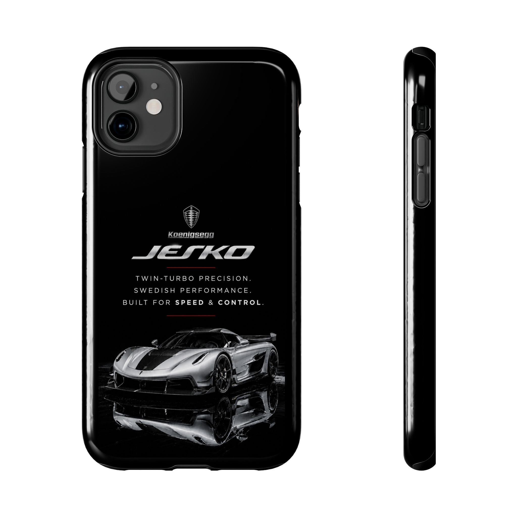 Koenigsegg Jesko Reflective Supercar Tough Phone Case — Luxury Sports Car iPhone Cover