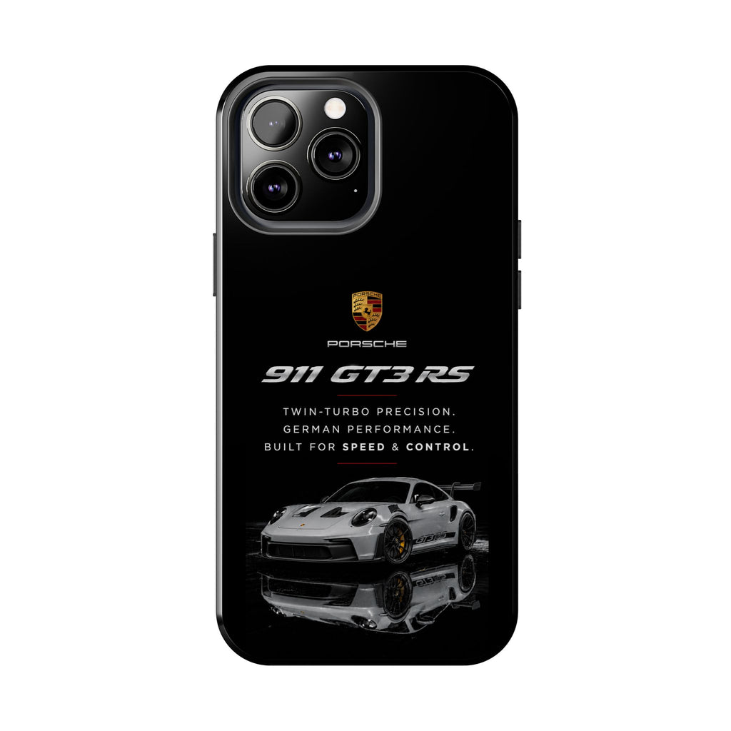 Porsche 911 GT3 RS Tough Phone Case — Black Racing Car Protective Cover