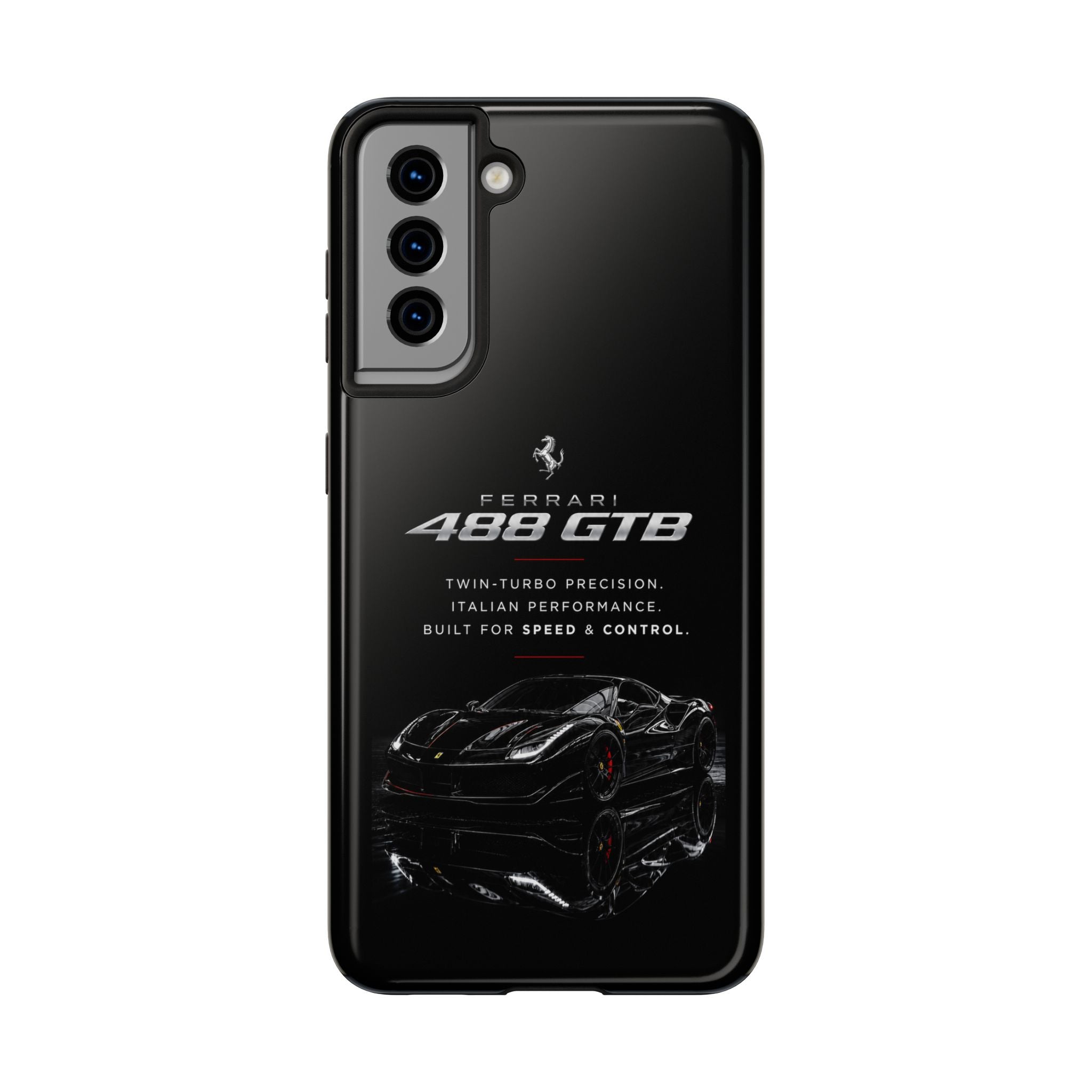 Ferrari 488 GTB Black Sports Car Tough Phone Case