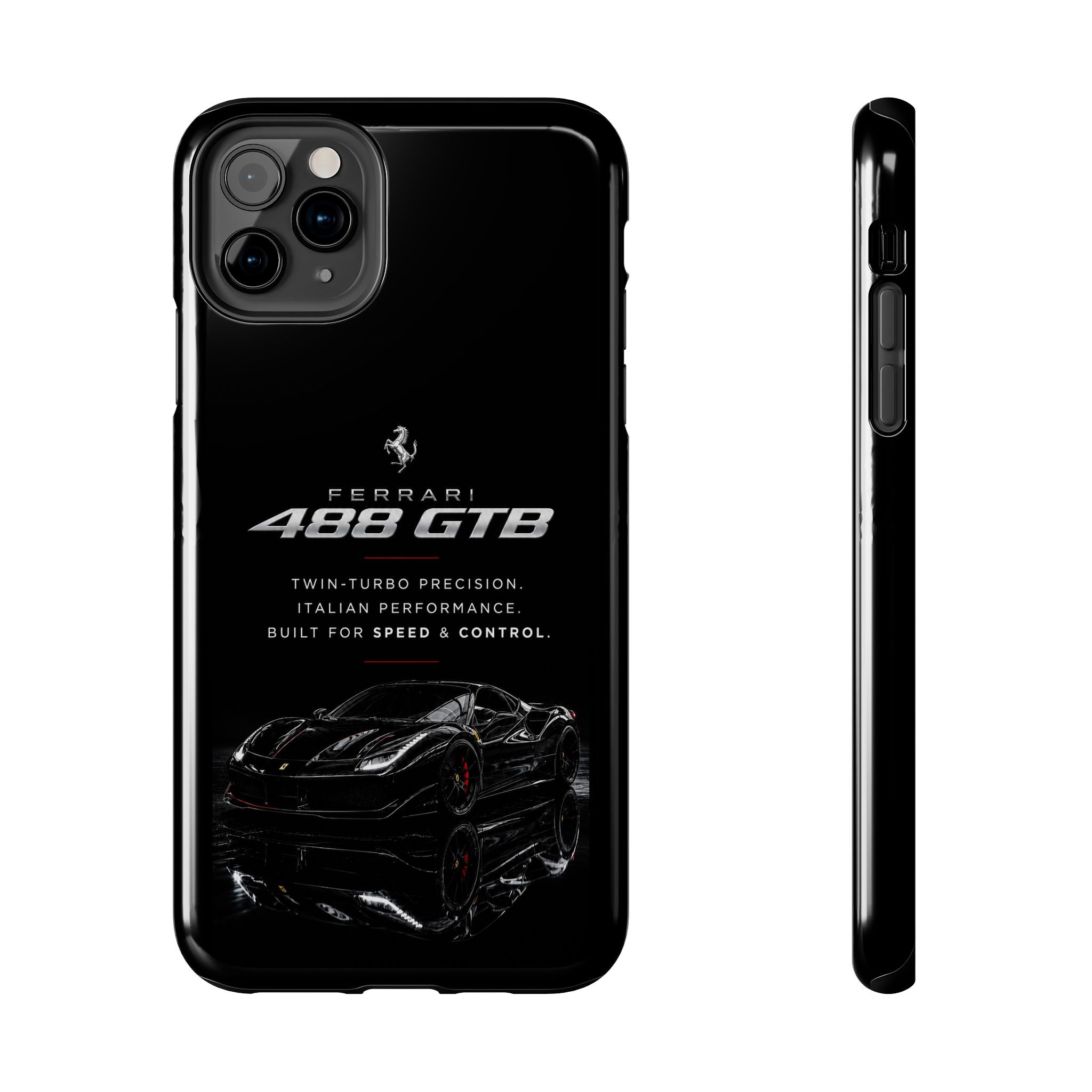 Ferrari 488 GTB Black Sports Car Tough Phone Case