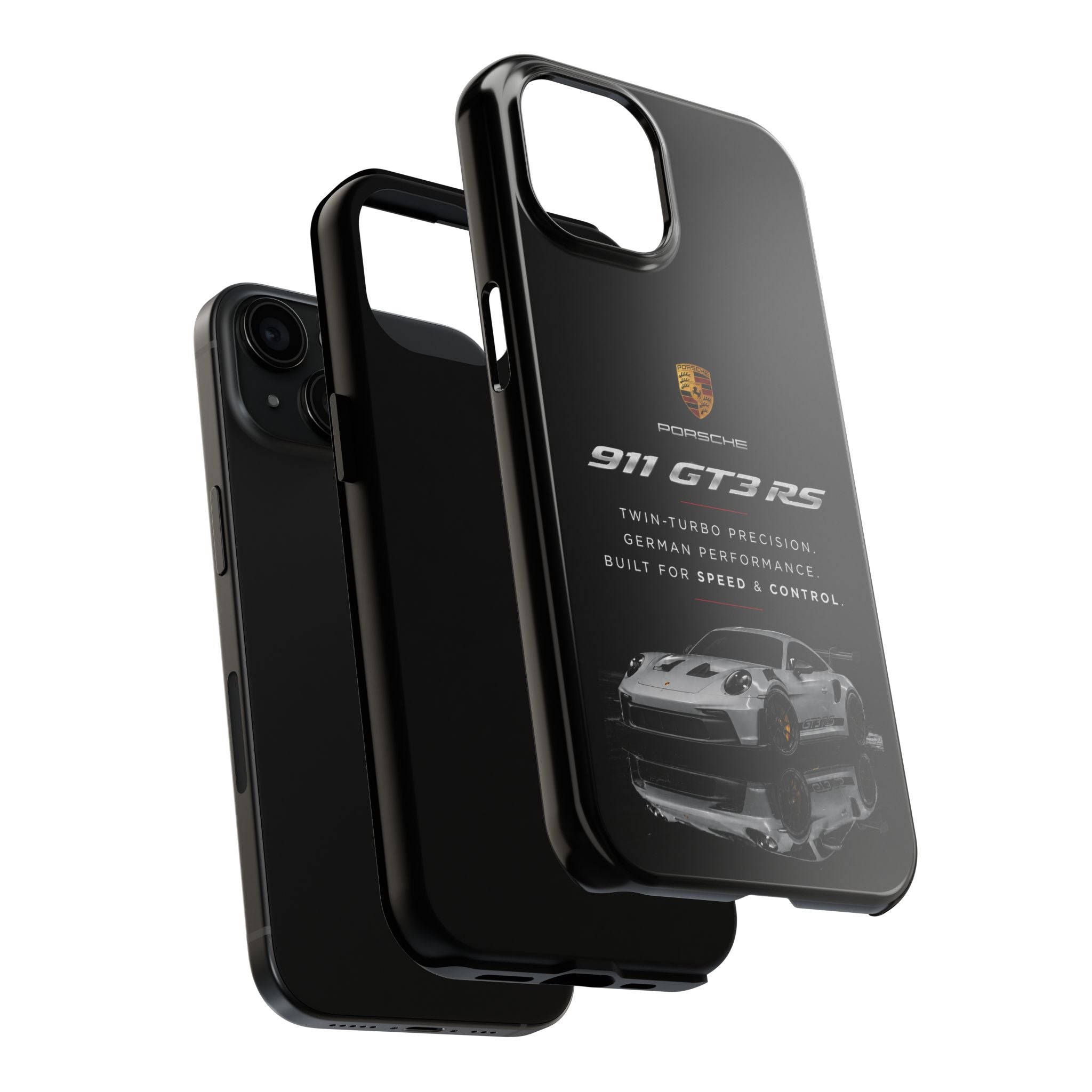 Porsche 911 GT3 RS Tough Phone Case — Black Racing Car Protective Cover