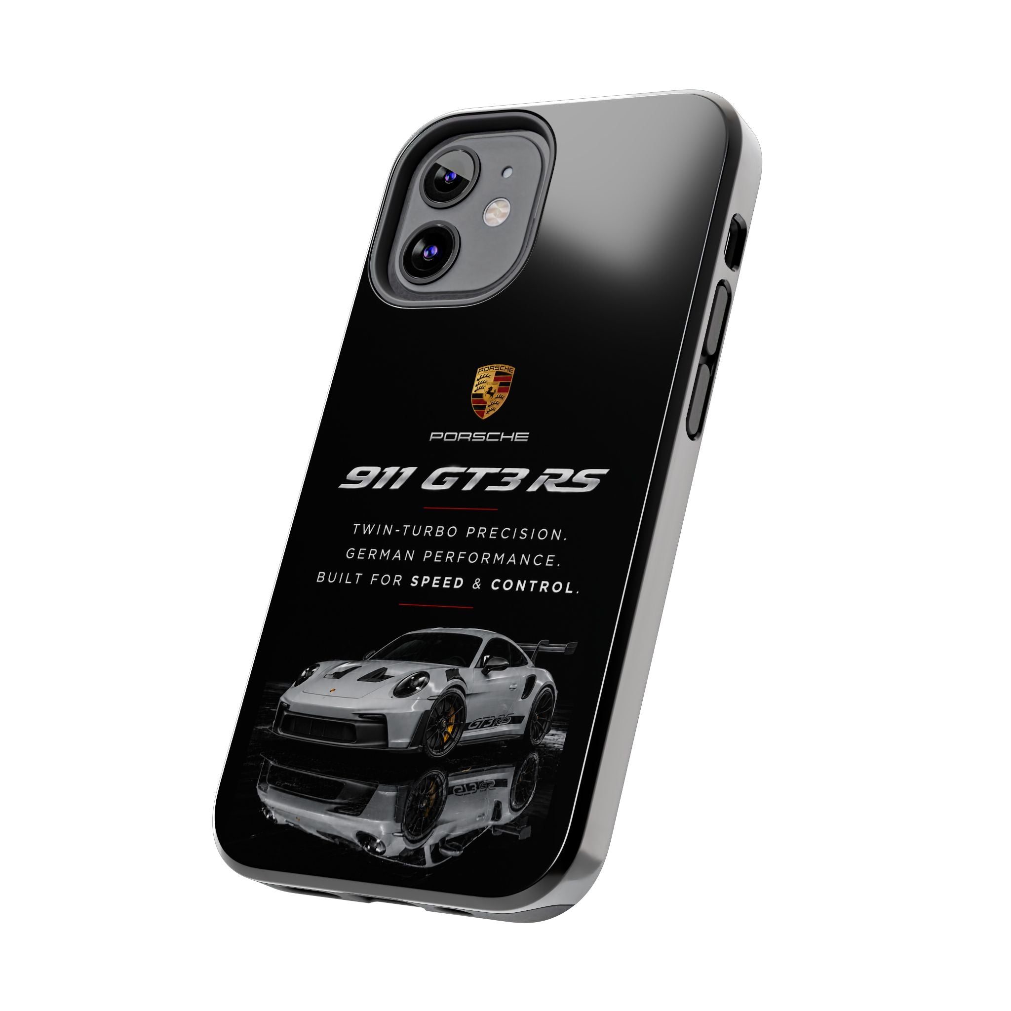 Porsche 911 GT3 RS Tough Phone Case — Black Racing Car Protective Cover