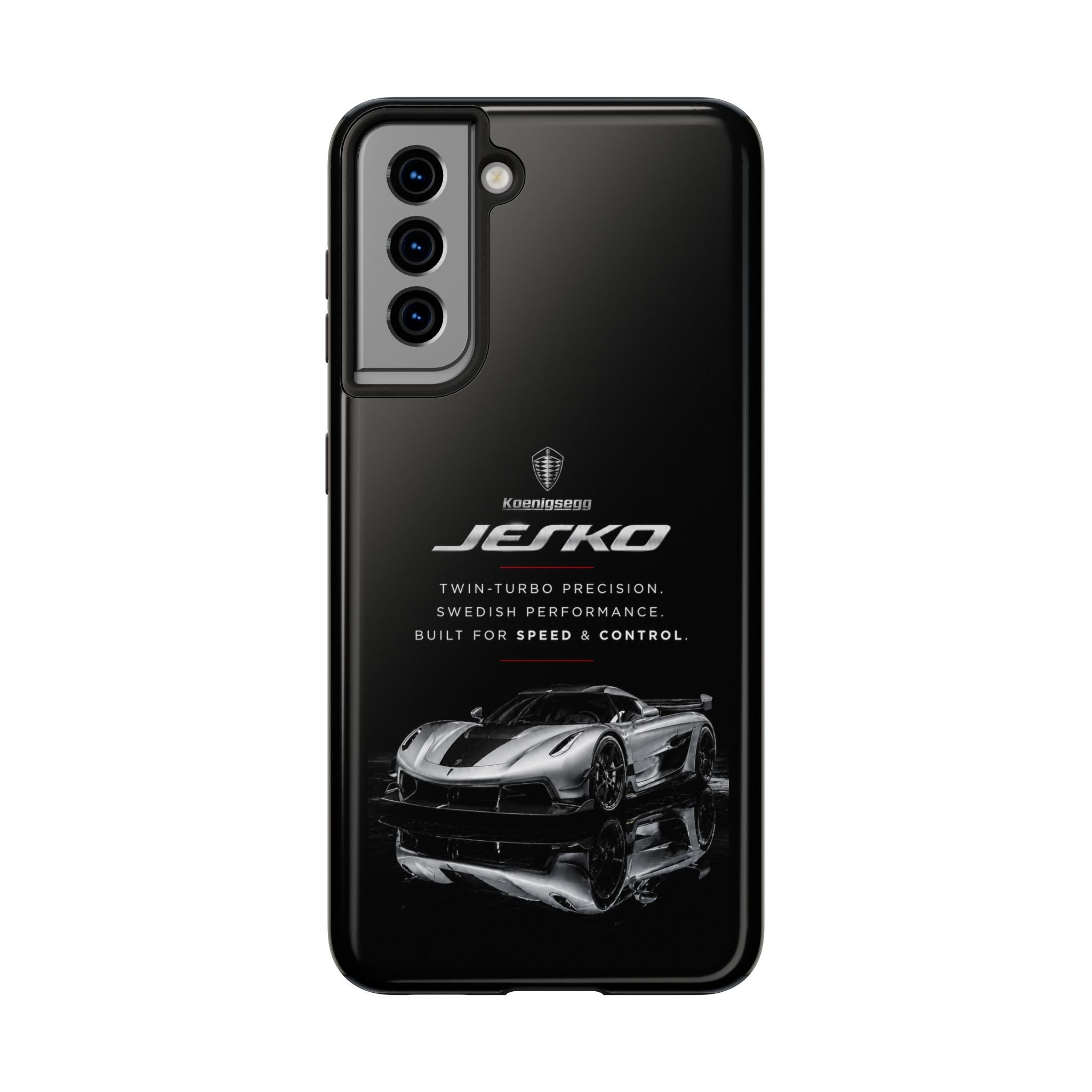 Koenigsegg Jesko Reflective Supercar Tough Phone Case — Luxury Sports Car iPhone Cover