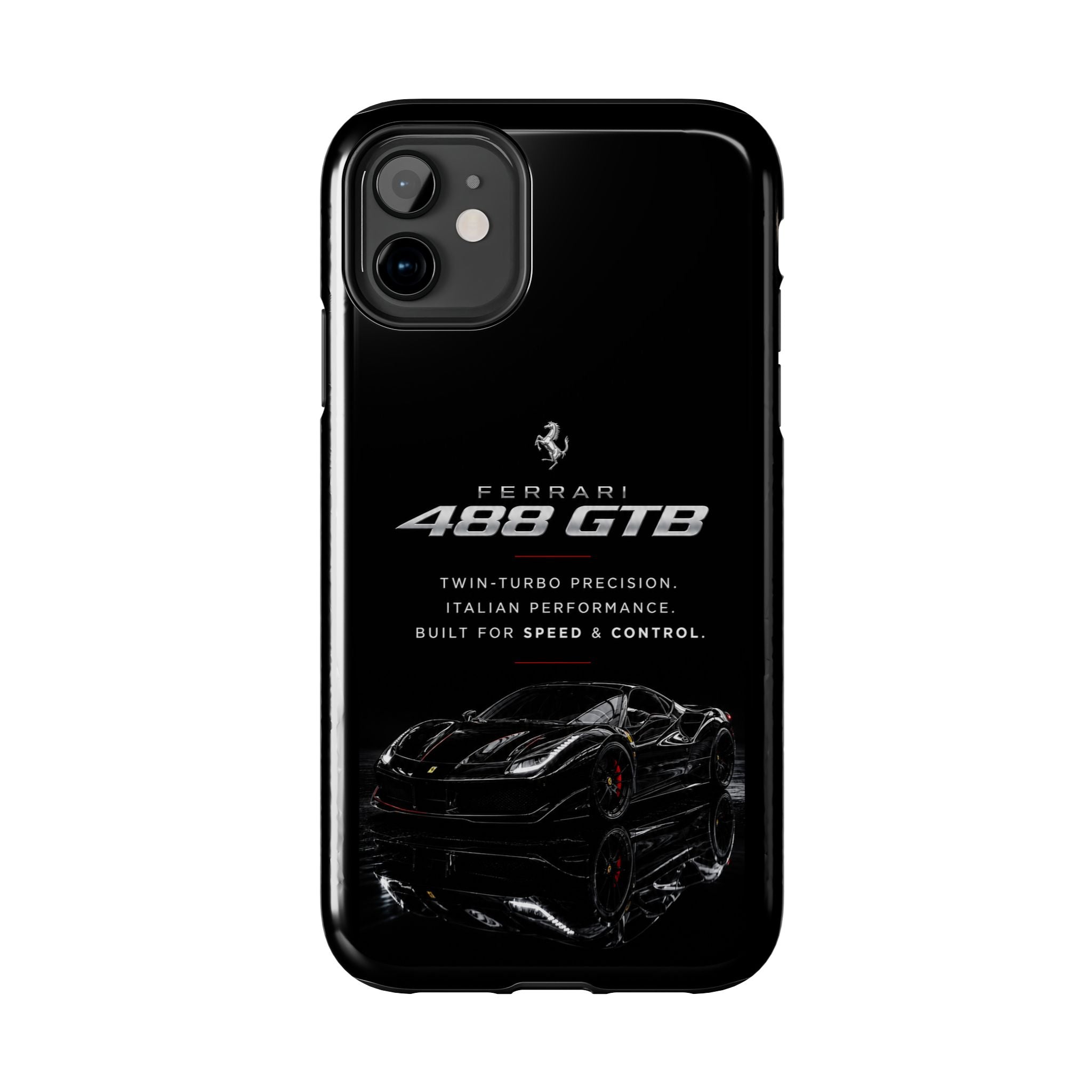Ferrari 488 GTB Black Sports Car Tough Phone Case