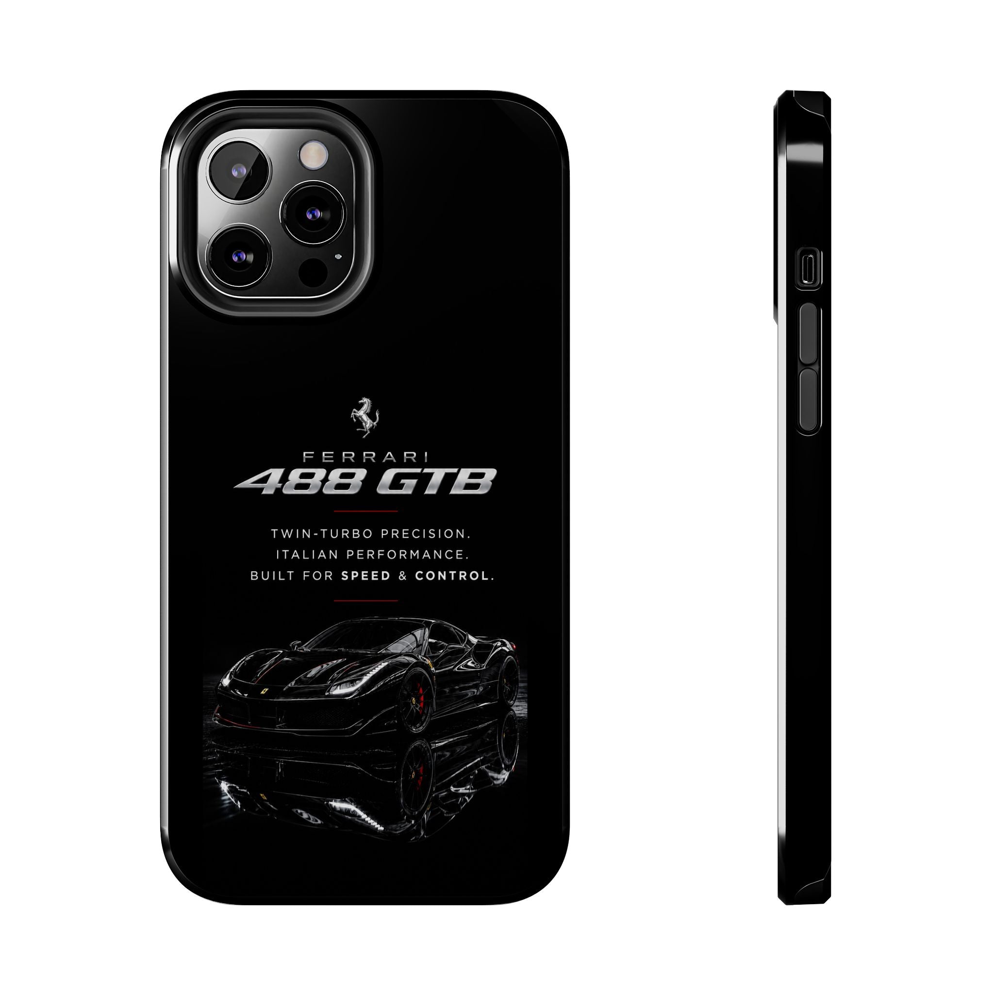 Ferrari 488 GTB Black Sports Car Tough Phone Case