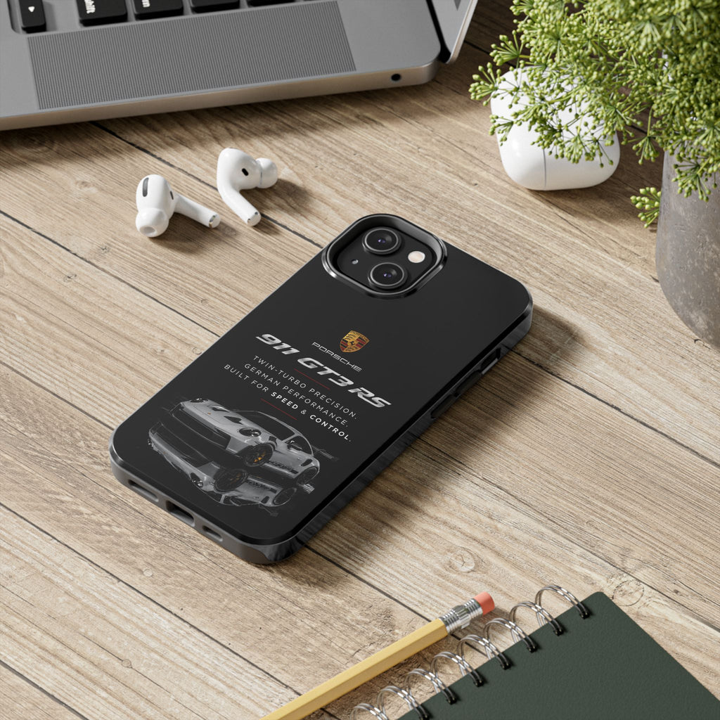 Porsche 911 GT3 RS Tough Phone Case — Black Racing Car Protective Cover