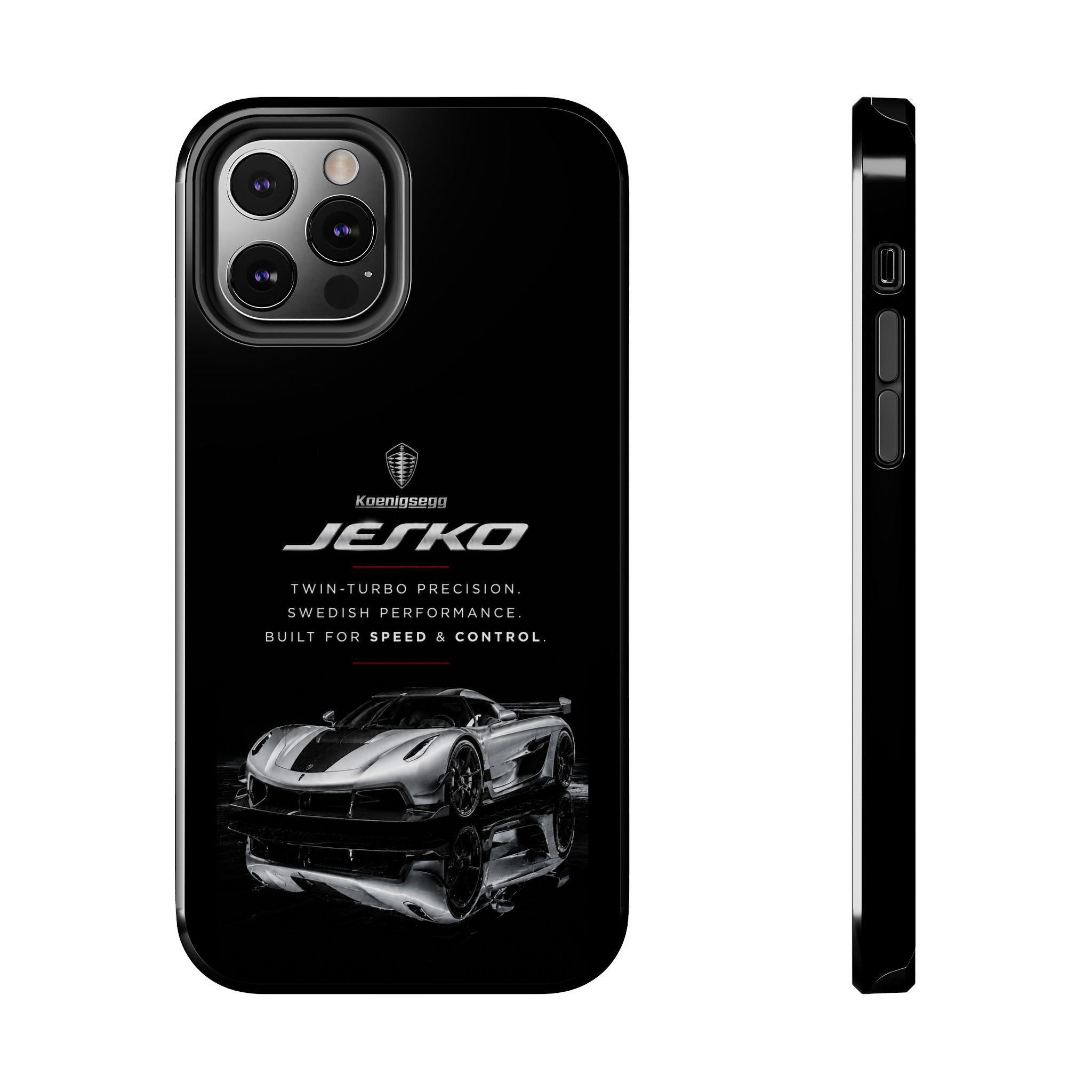 Koenigsegg Jesko Reflective Supercar Tough Phone Case — Luxury Sports Car iPhone Cover
