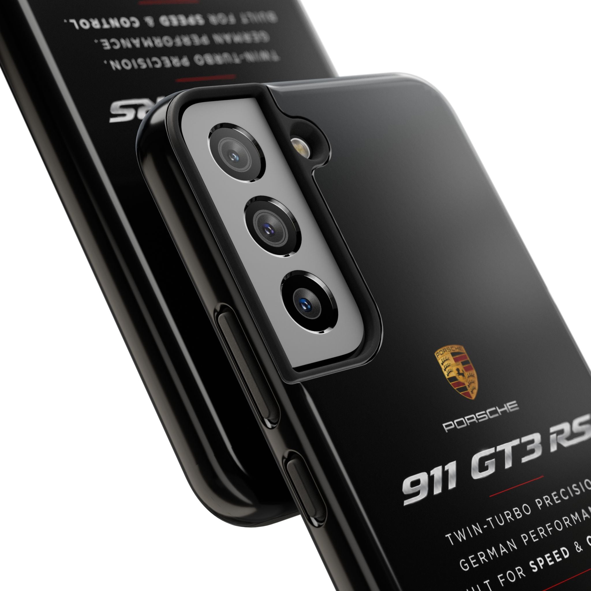 Porsche 911 GT3 RS Tough Phone Case — Black Racing Car Protective Cover