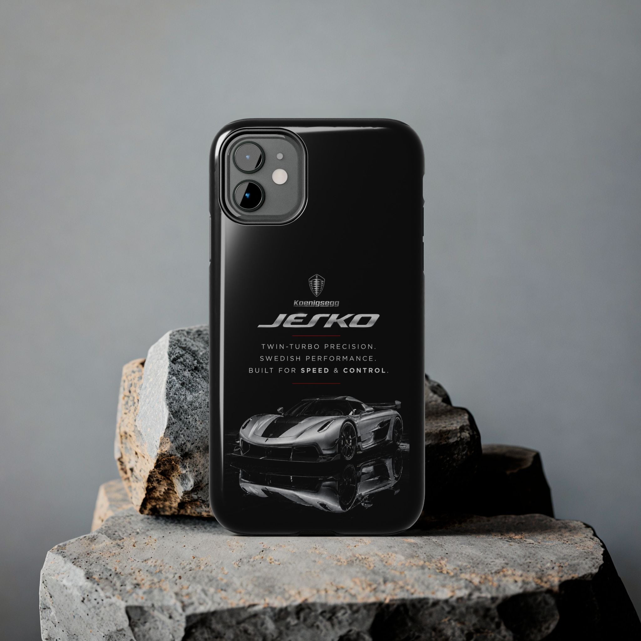 Koenigsegg Jesko Reflective Supercar Tough Phone Case — Luxury Sports Car iPhone Cover