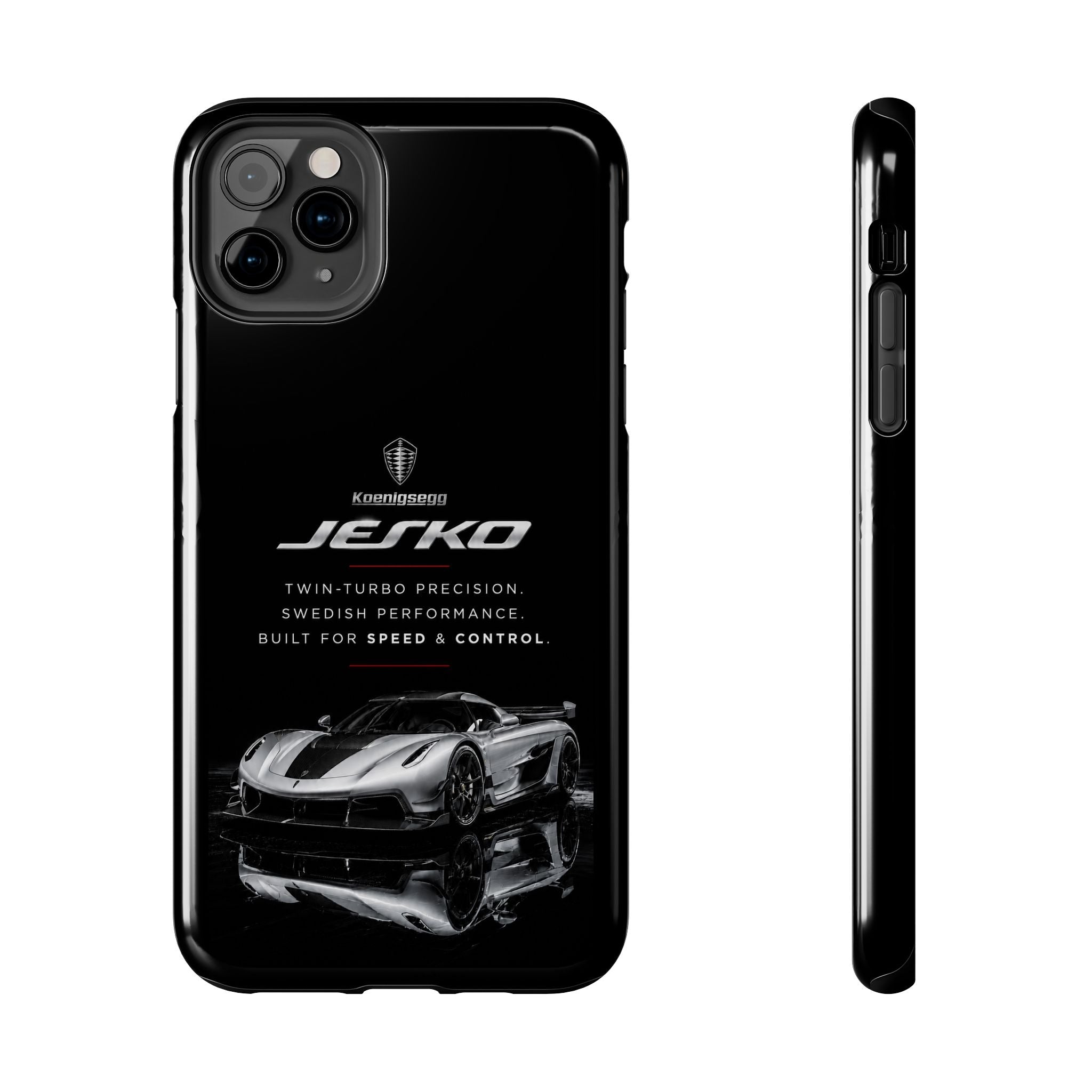 Koenigsegg Jesko Reflective Supercar Tough Phone Case — Luxury Sports Car iPhone Cover