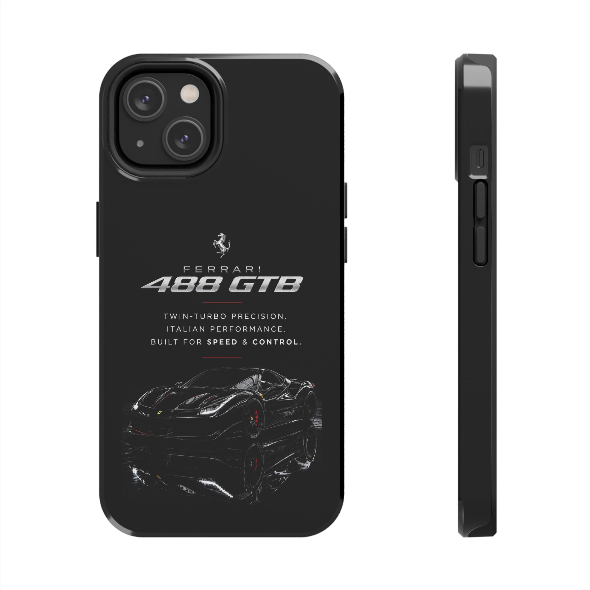 Ferrari 488 GTB Black Sports Car Tough Phone Case