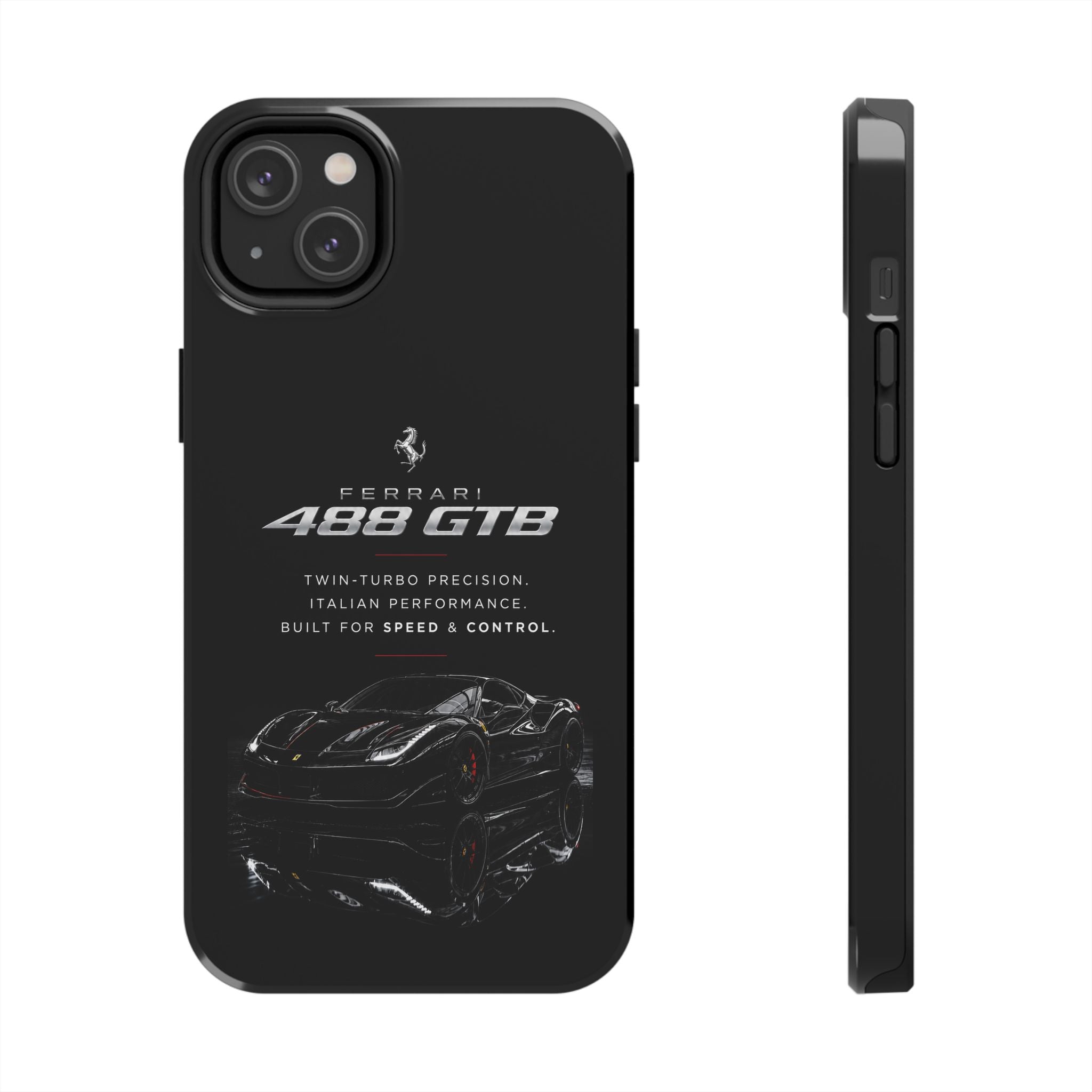 Ferrari 488 GTB Black Sports Car Tough Phone Case