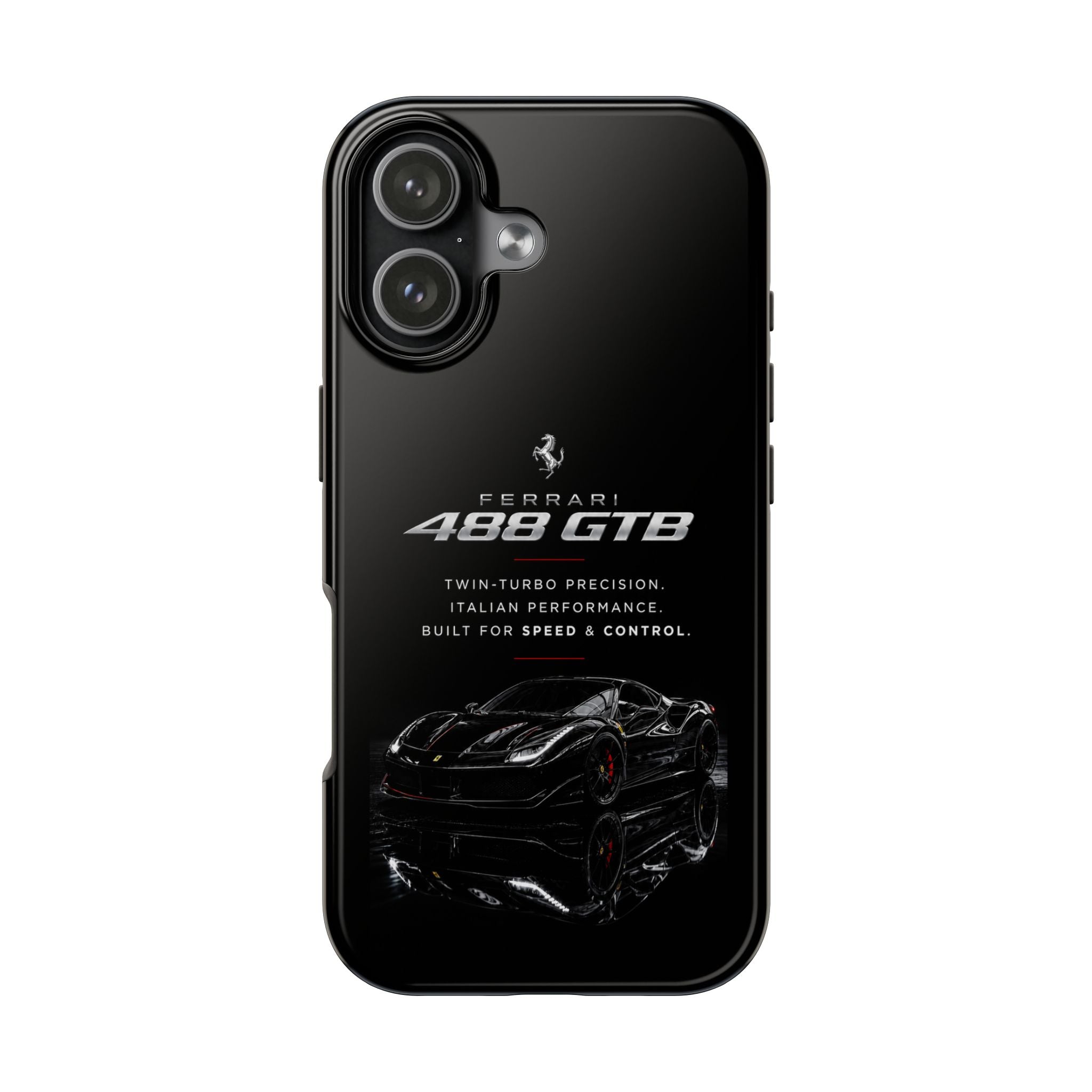 Ferrari 488 GTB Black Sports Car Tough Phone Case