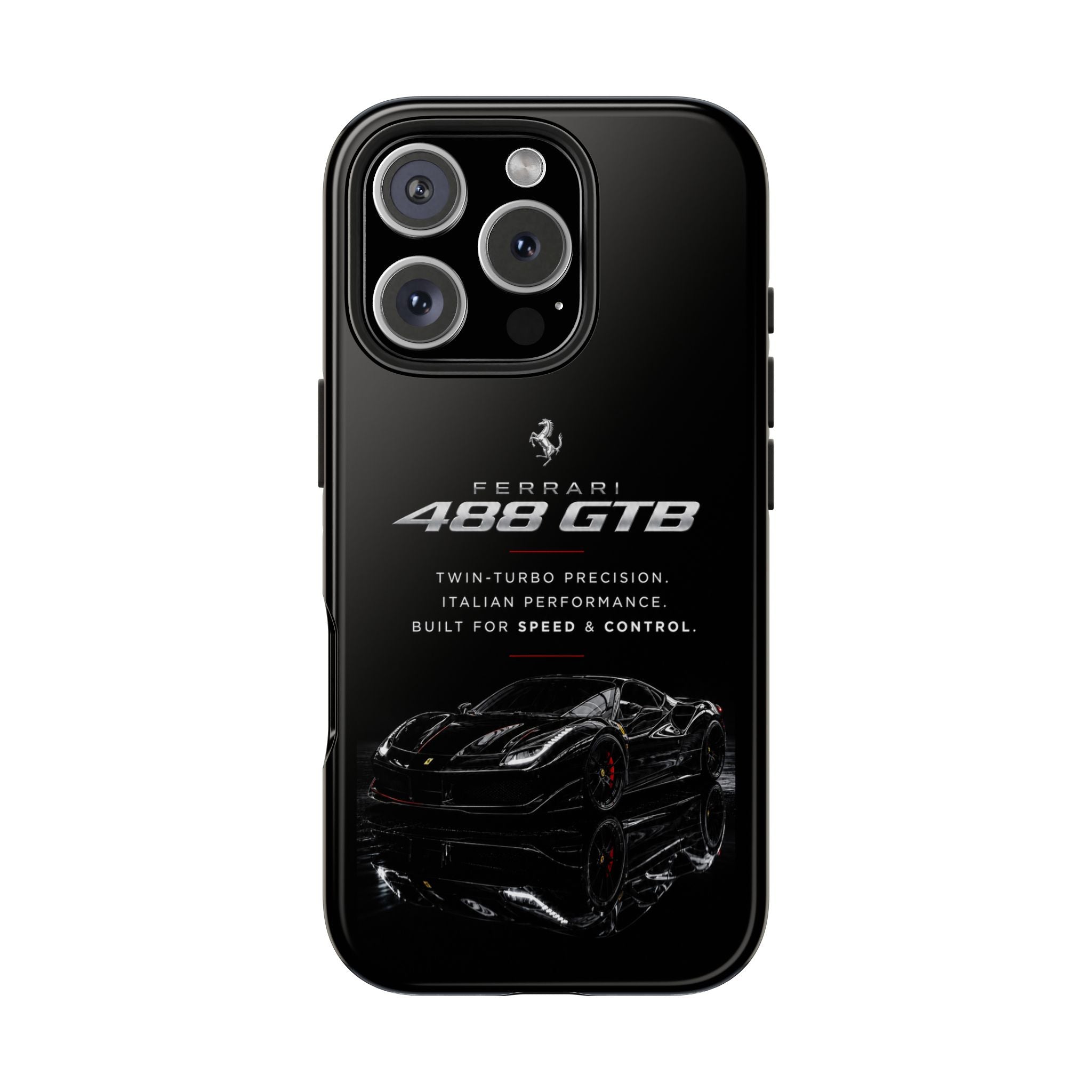 Ferrari 488 GTB Black Sports Car Tough Phone Case