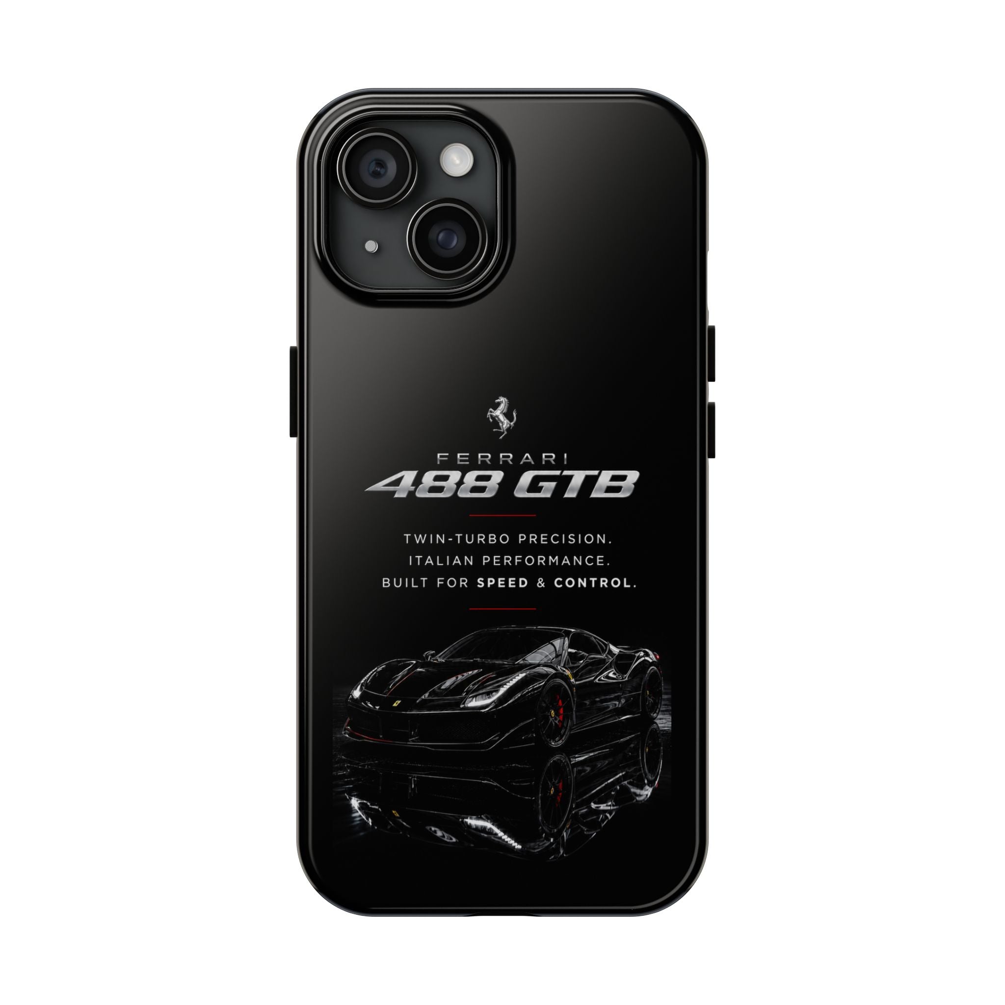 Ferrari 488 GTB Black Sports Car Tough Phone Case