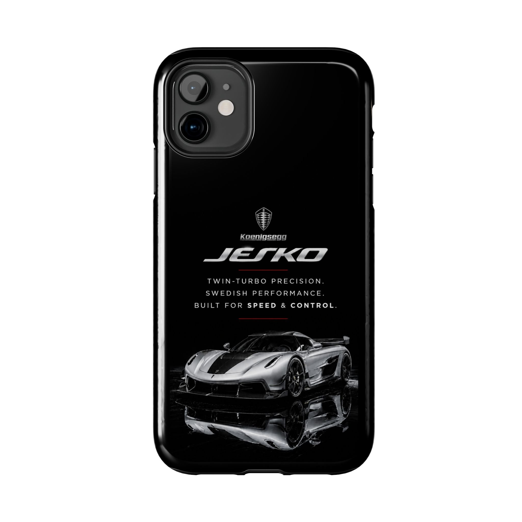 Koenigsegg Jesko Reflective Supercar Tough Phone Case — Luxury Sports Car iPhone Cover